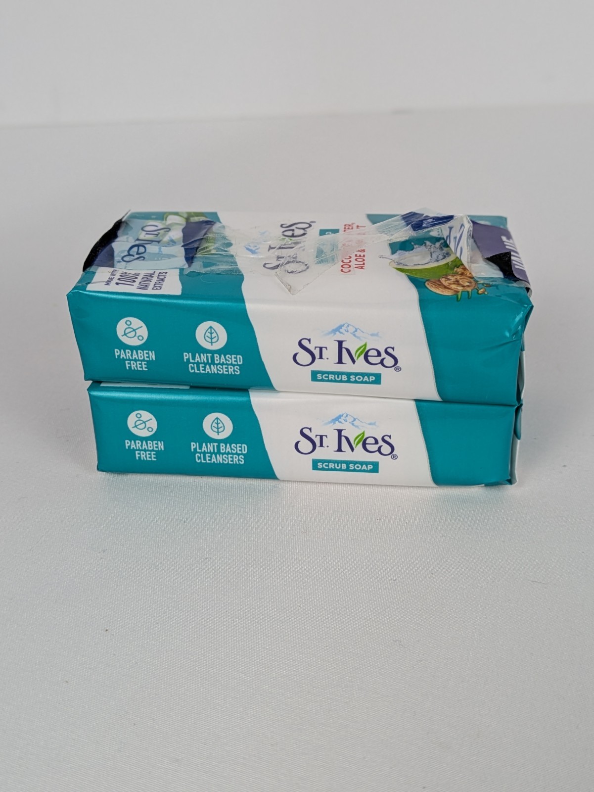 St. Ives Scrub Bar Soap with Coconut Water Aloe and Walnut 2 Bars