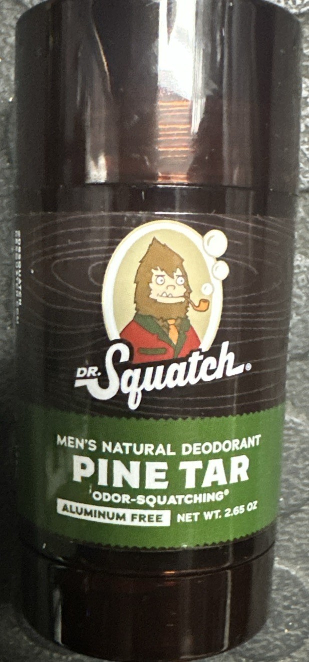 6 sticks DR SQUATCH Natural Deodorant for Men 2.65oz PINE TAR ~ Aluminum Free