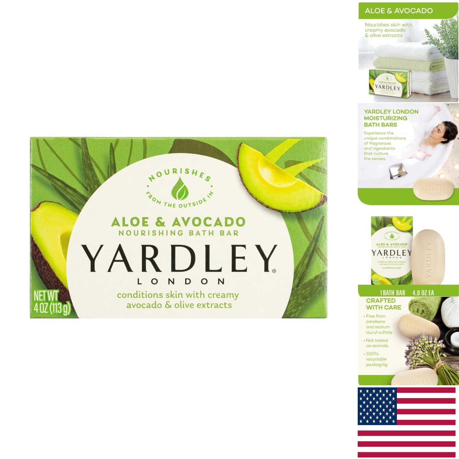 Nourishing Aloe & Avocado Bath Soap Bar – 4 oz Organic Moisturizing Luxury