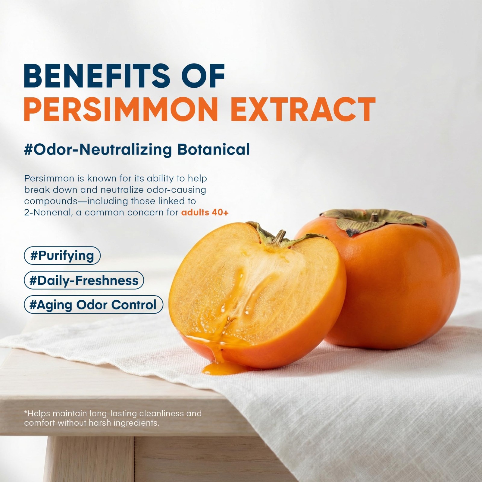 Persimmon Soap for Aging Odor – Tea Tree & Green Tea Deodorizing Bar – 4 Pack