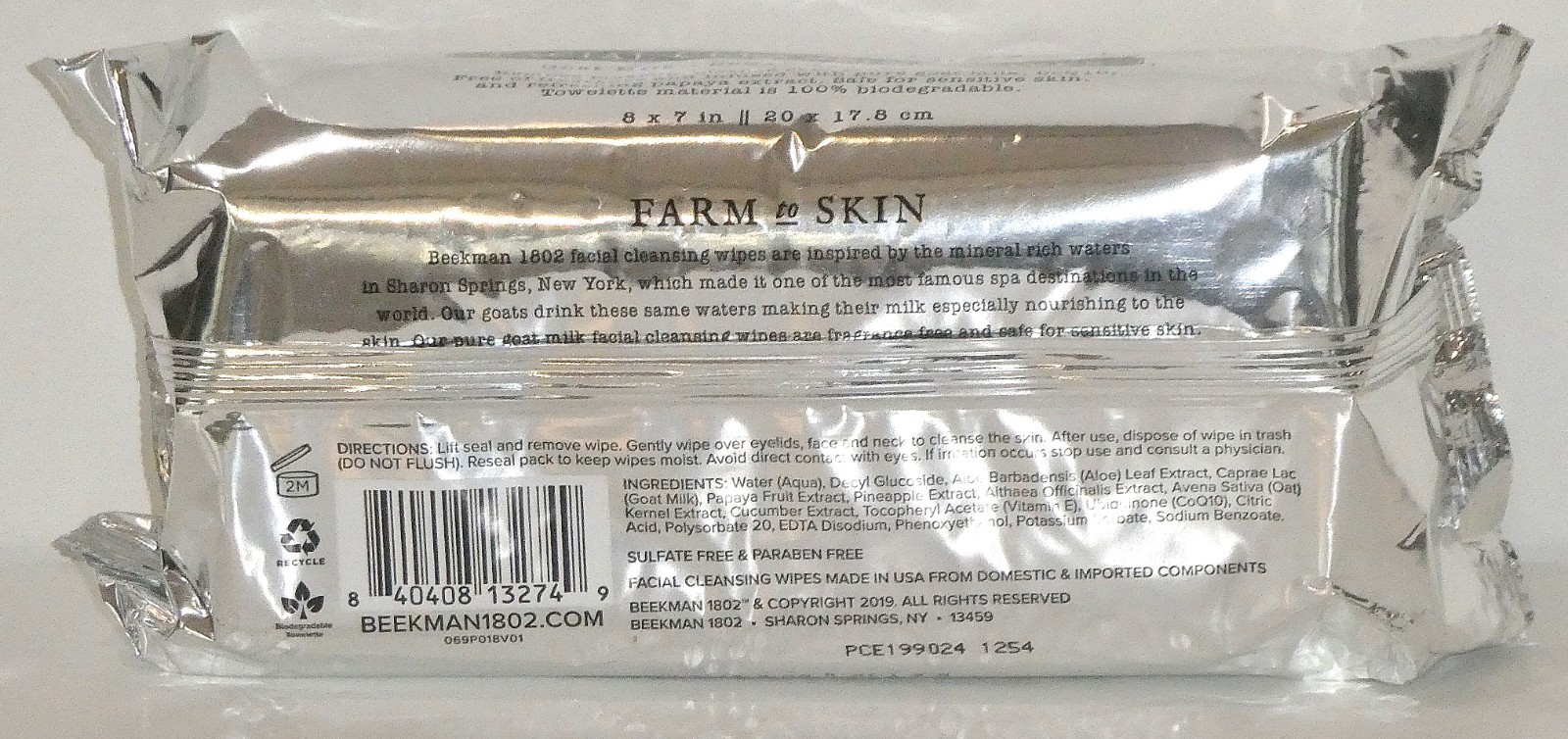 Beekman 1802 Pure Goat Milk Face Cleansing Wipes 100 Ct Brand New Sealed