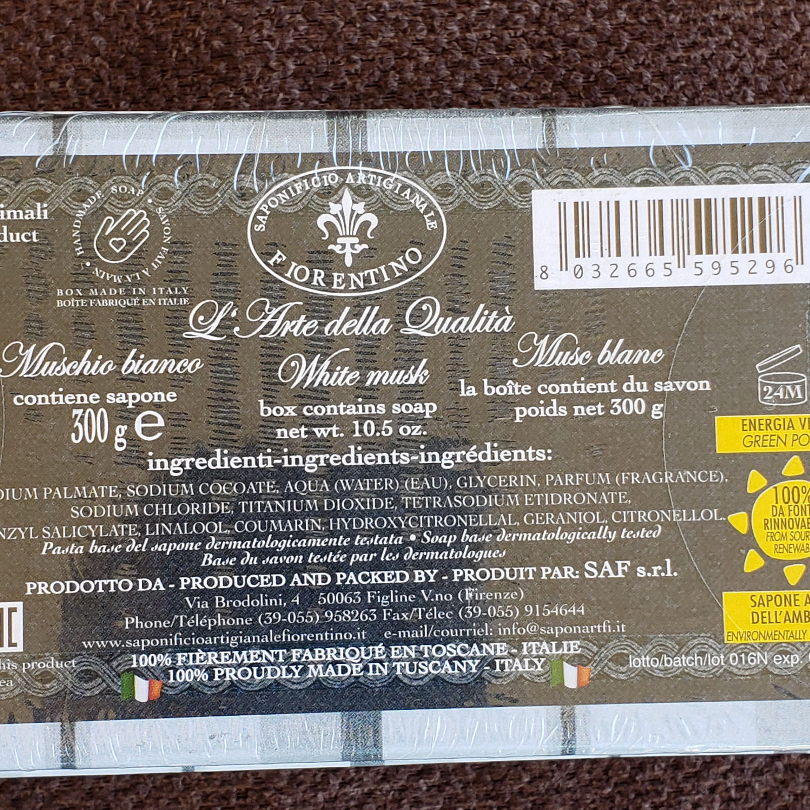 Italian Gentleman Soap Saponificio Artigianale Fiorentino White Musk    b10