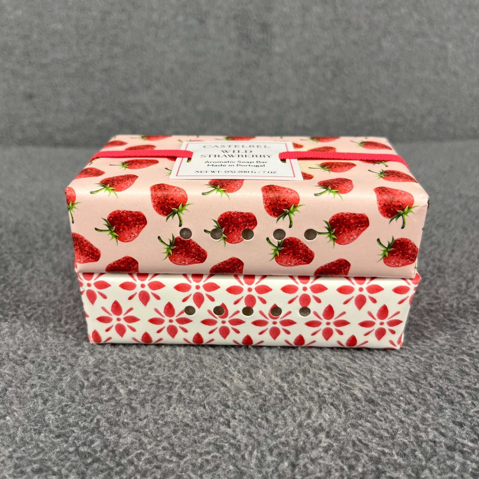 Castelbel Wild Strawberry Soap Bar 2-Pack 7 oz Portugal Pink Fruit Floral Gift