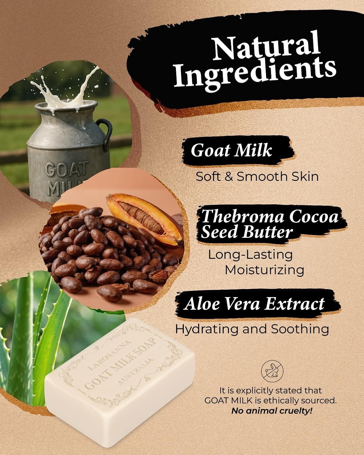 Australian Goat Milk Soap,Helps Moisturize,Smooth & Cleanse Skin,Triple-mille…