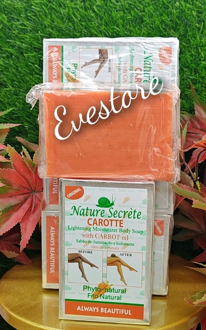 Nature Secret “CARROT” Skin Lightening Moisturizer Body Soap Bar, 12.35 oz. New