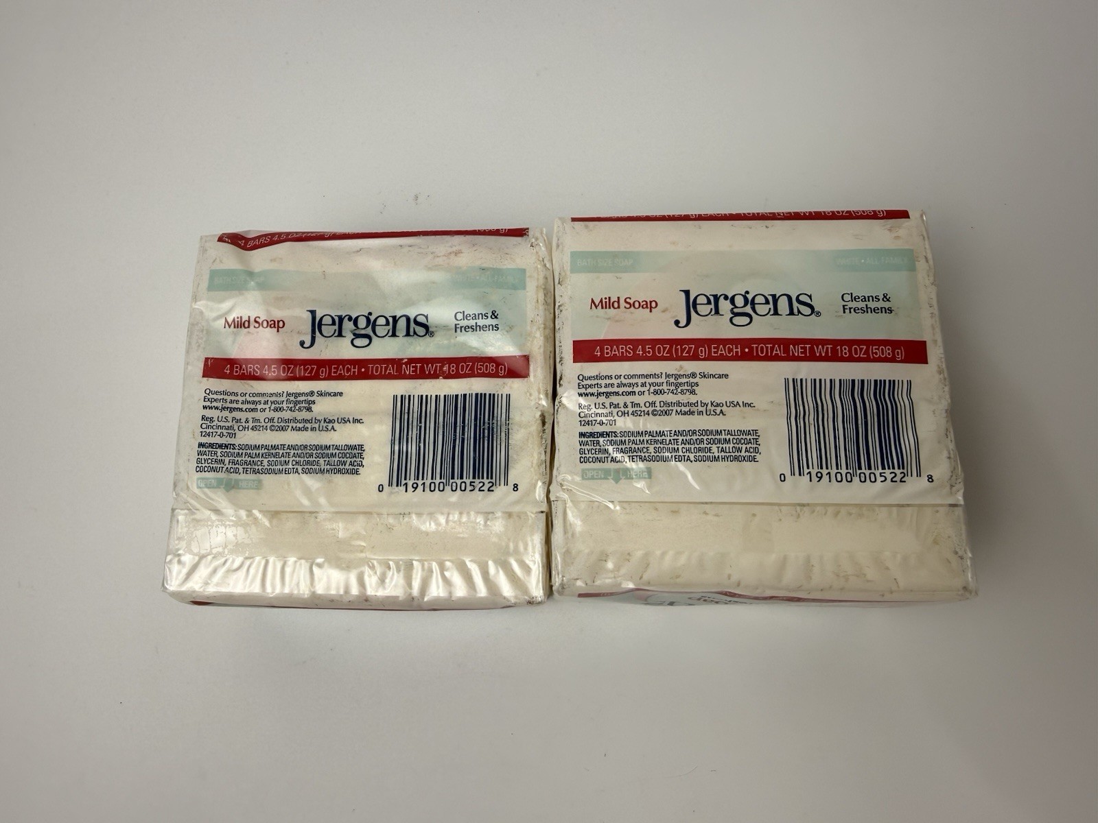 Jergens Mild Bar Soap 4.5 Oz Bars W/ Tallow & Tallowate 2 Pack – 8 Bars Total