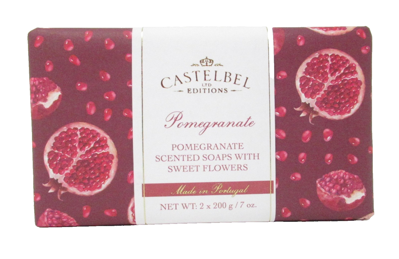 Castelbel Luxury Bath Bar Soap 2 Pack Pomegranate scented 14oz LTD Editions