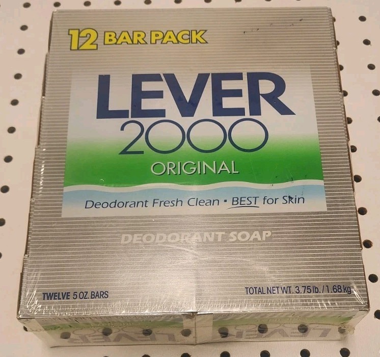 Vintage 1997 Lever 2000 Original 12 Bar Pack Deodorant Soap Silver Box NEW NOS