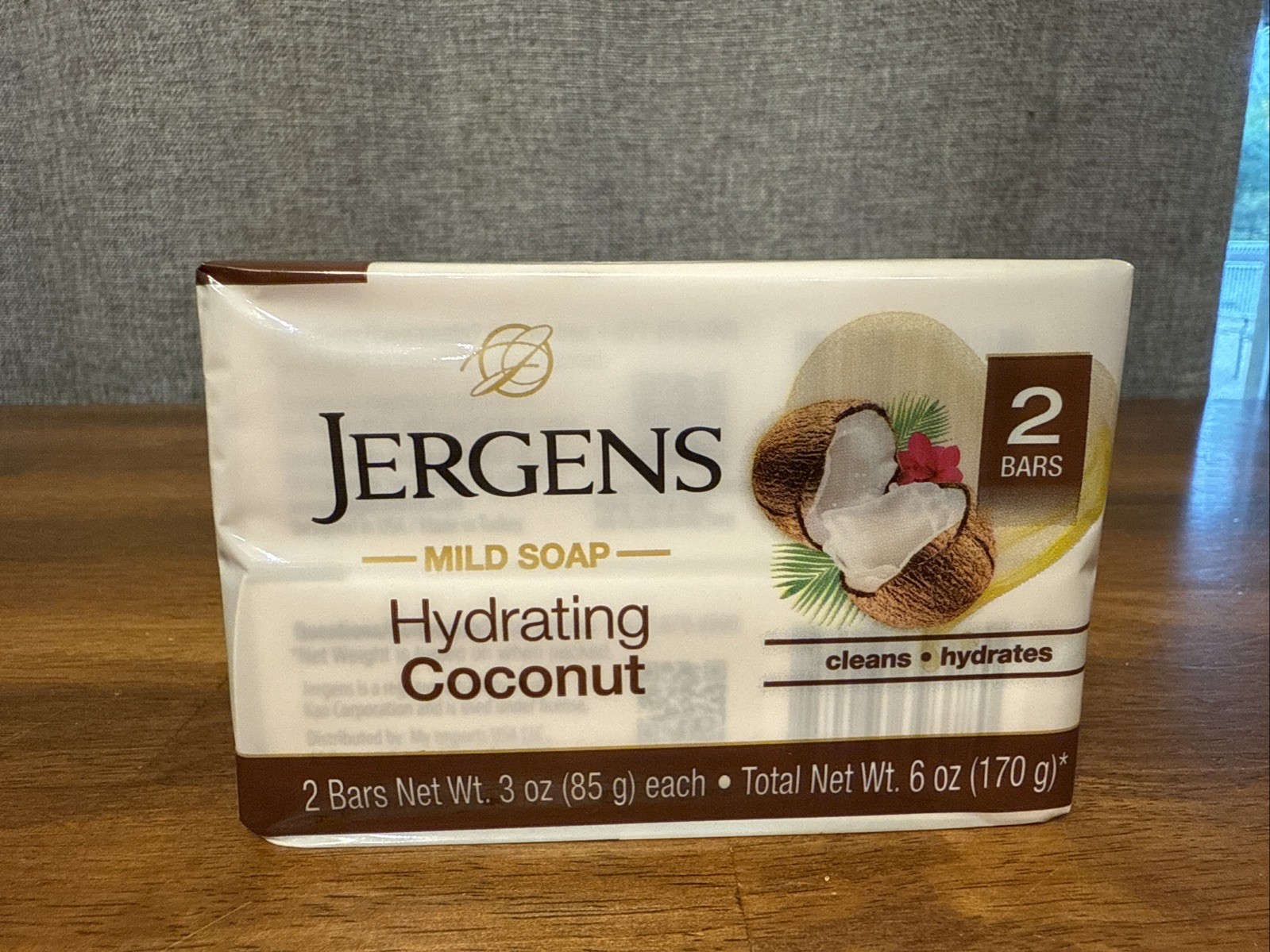 14 Bars Jergens Hydrating Coconut Mild Soap 7 Packs with 2 Bars in each 3oz NEW