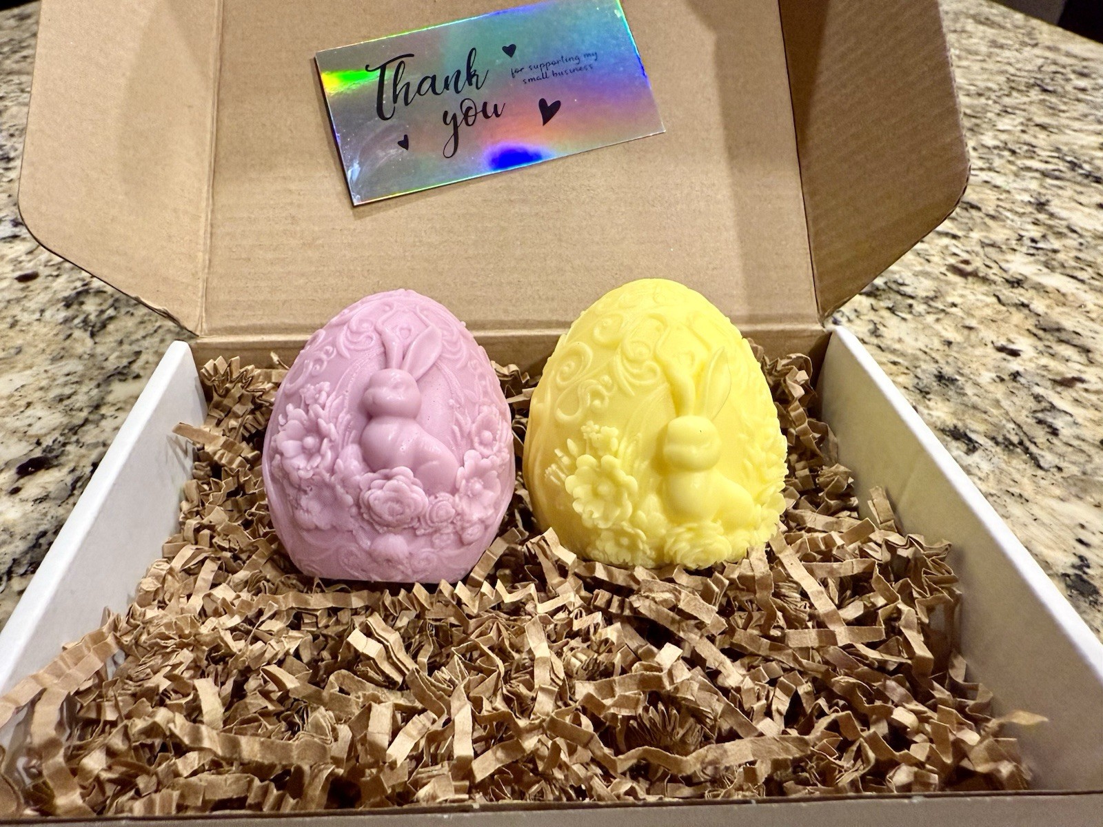 Easter: Handmade Beautifully Designed Soap-Egg shaped With Bunny And Flowers