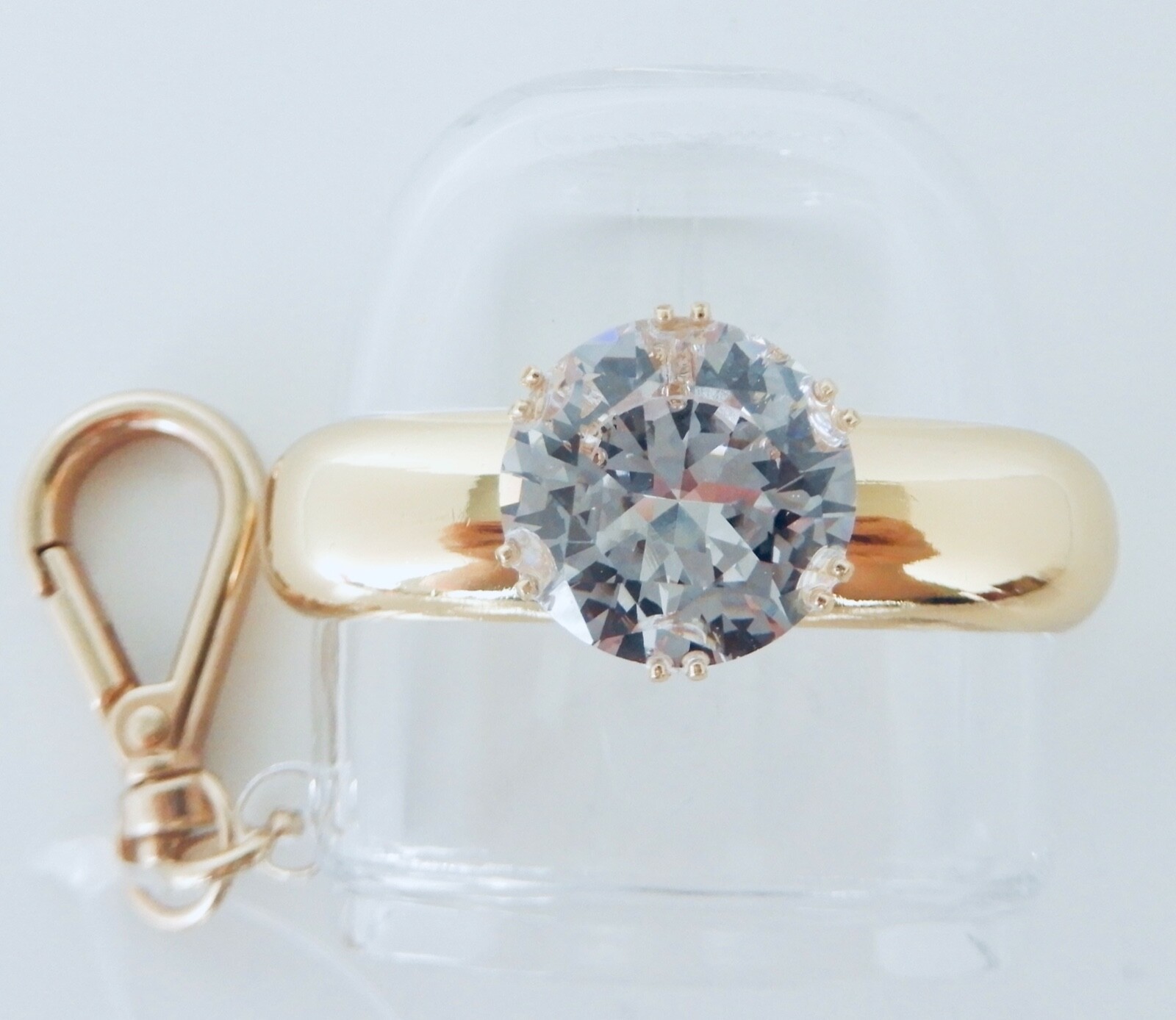 BATH & BODY WORKS CLEAR GOLD DIAMOND ENGAGEMENT RING POCKET |BAC GEL HOLDER NEW!