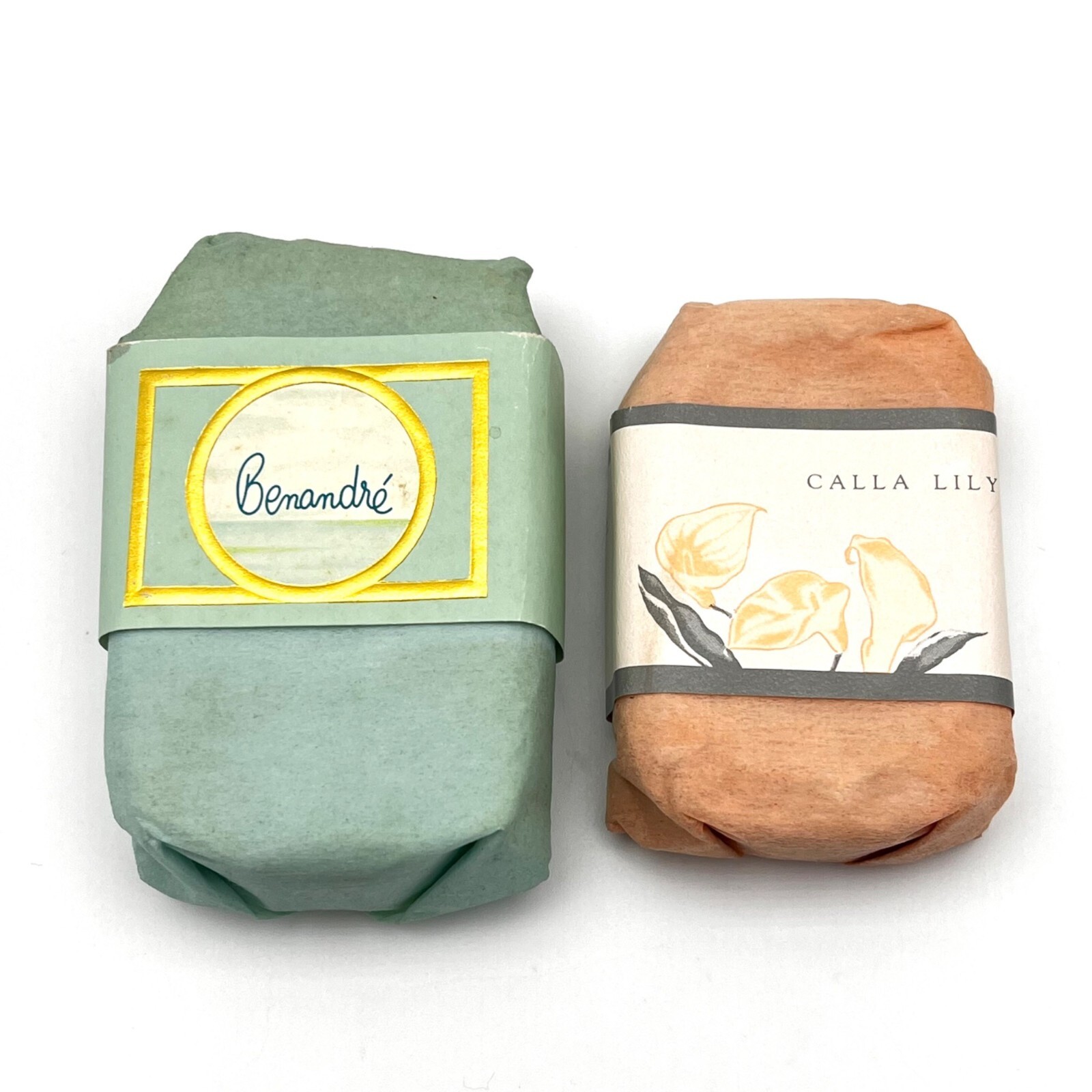 Vintage Ben Rickert Soap Wrapped – 3 Oz Benandré & 1.5 Oz Calla Lily – Set Of 2