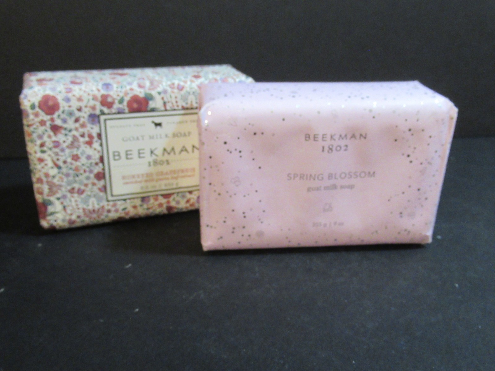 2 Beekman 1801 Goats Milk Soap Bars Honeyed Grapefruit Spring Blossom Orig Wrap
