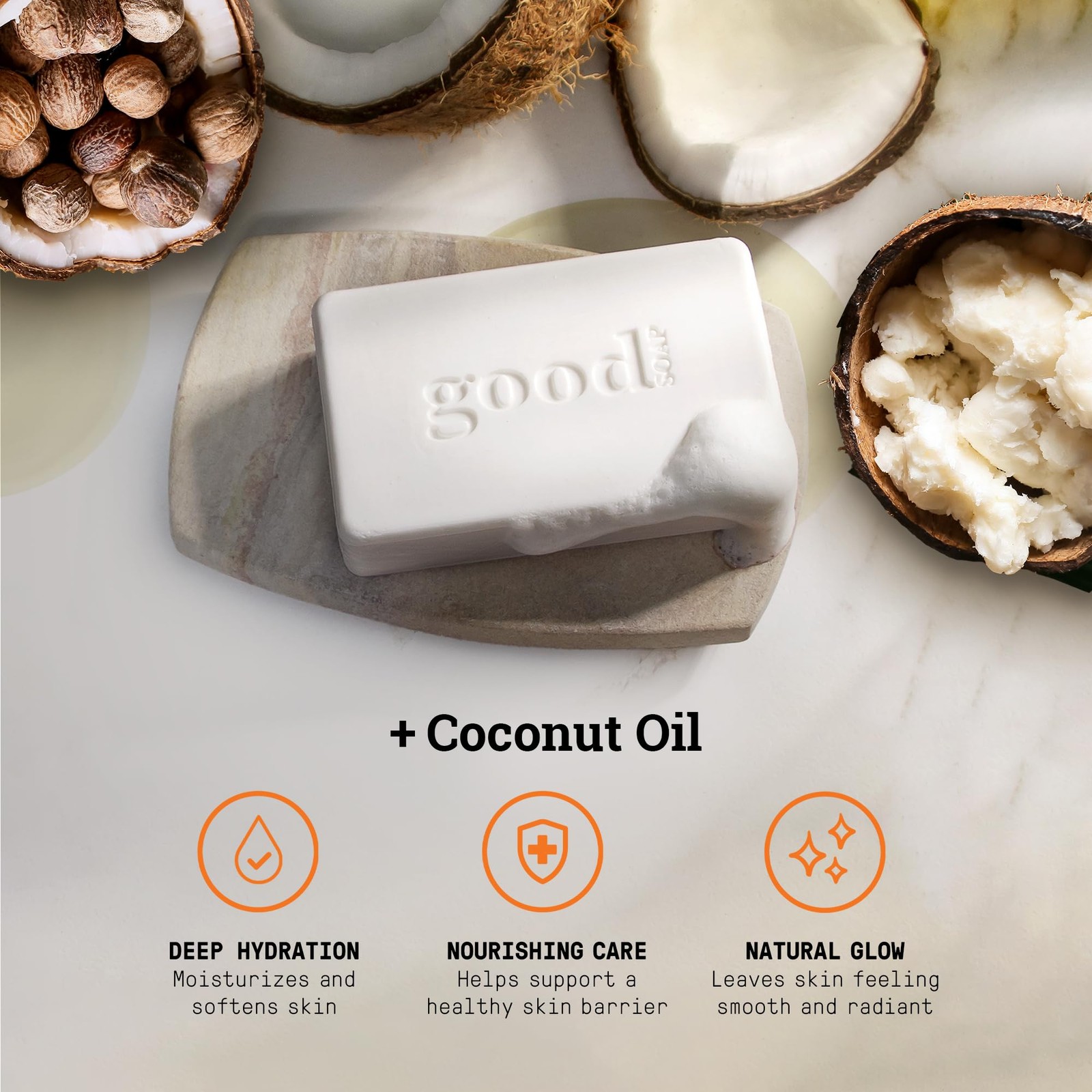 Coconut Soap 2-Pack (8 Bars) – Long-Lasting, Triple-Milled with Shea Butter
