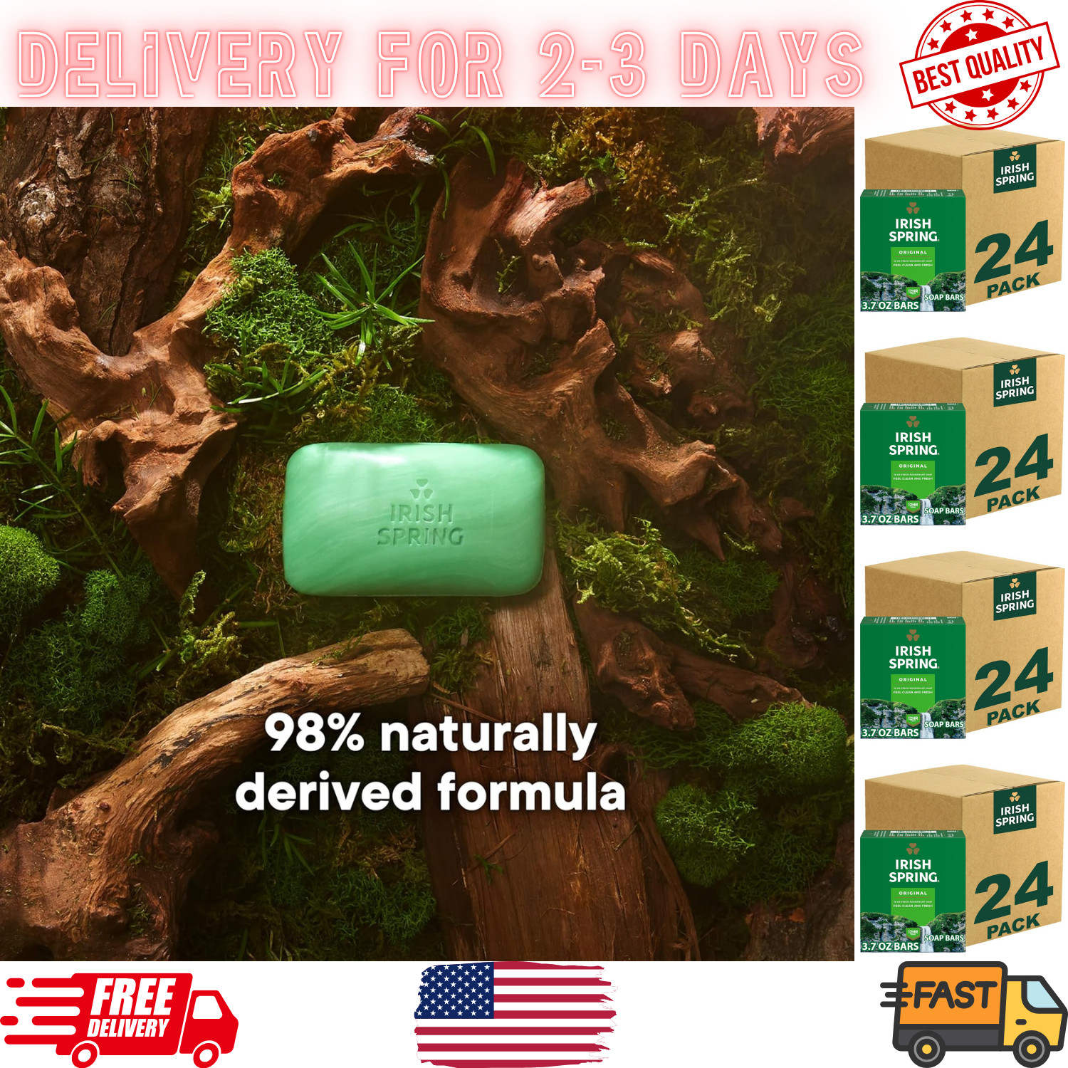 Mens Bar Soap Original Clean, 3.7 Oz, 3 Count Pack (Pack of 8)…