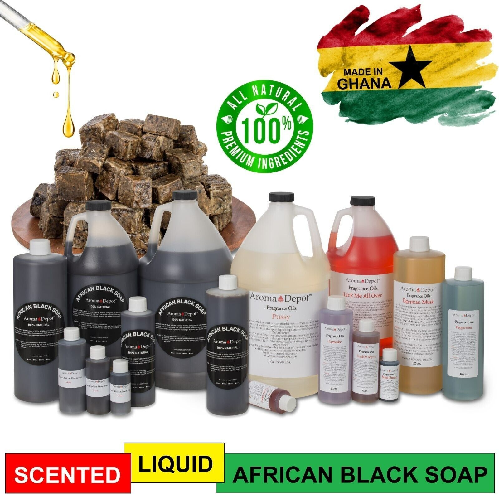 Black Soap Liquid Gallon African Soap Natural Wash Face Body Hair Raw Shampoo