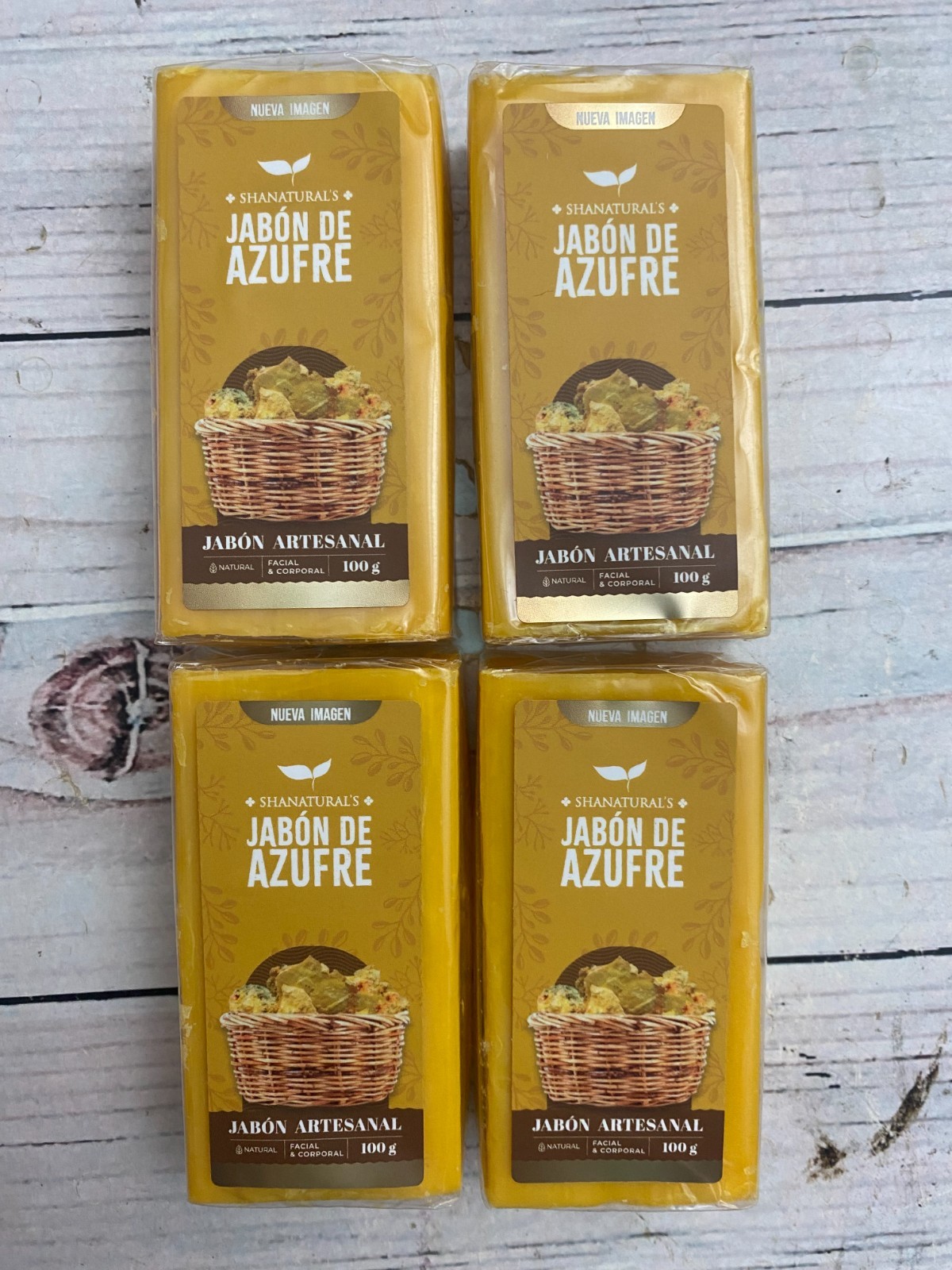 Jabon de Azufre – Artesanal – Contra Acne – 100gr. 4 Pack- Soap