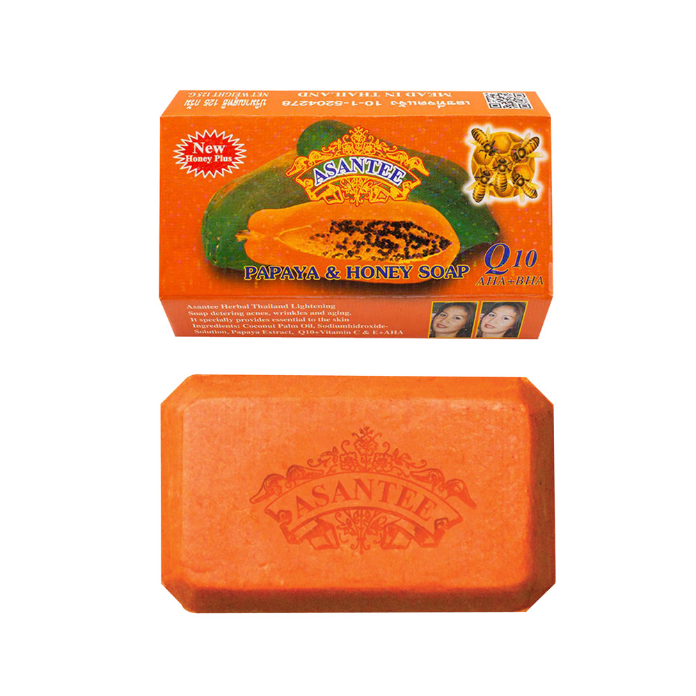 125g x 4 Asantee Thai Papaya Herbal Skin & Honey Soap