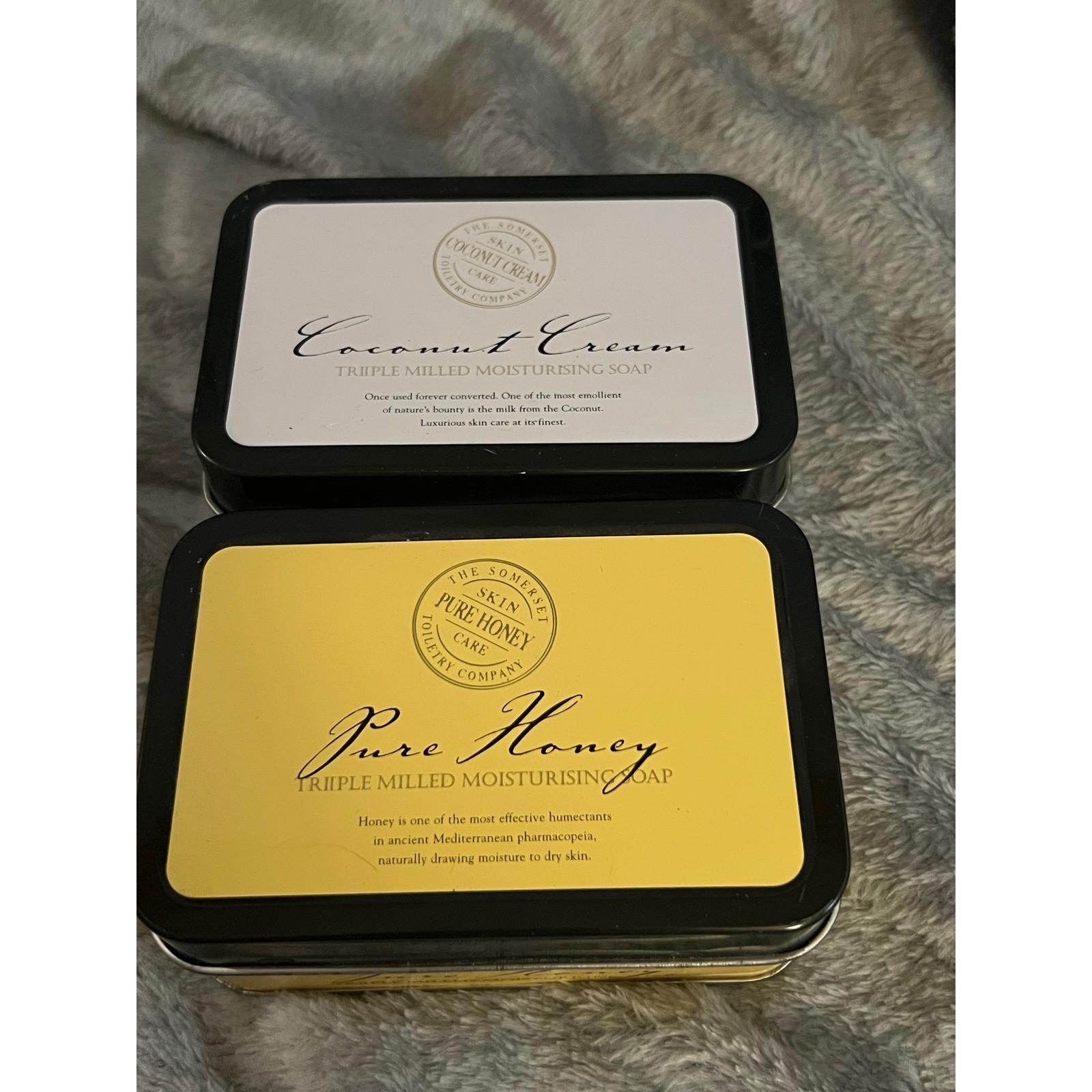 Somerset Toiletry Soap Set Coconut Cream & Pure Honey Triple Milled 2 x 10.5oz