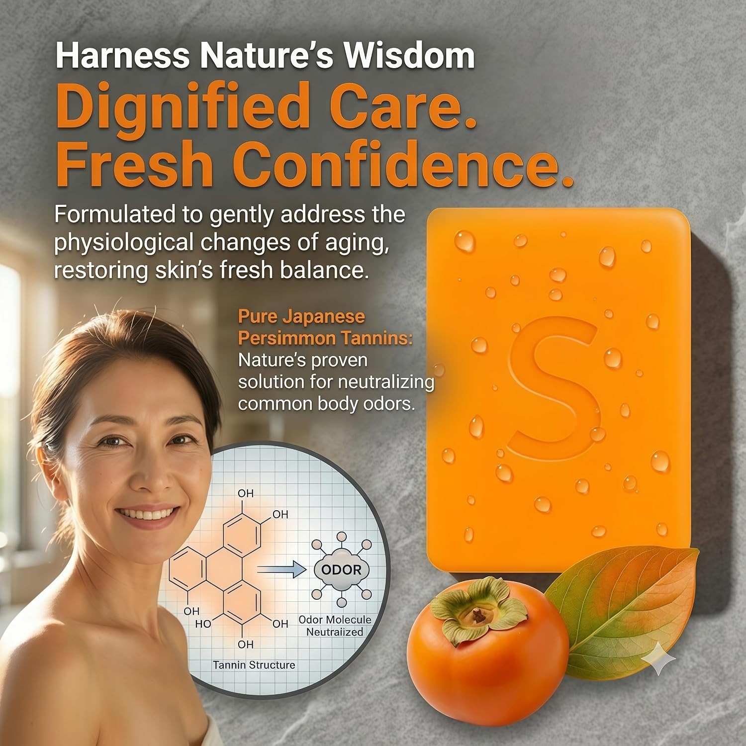 3PCS Swarva Deodorizing Persimmon Soap