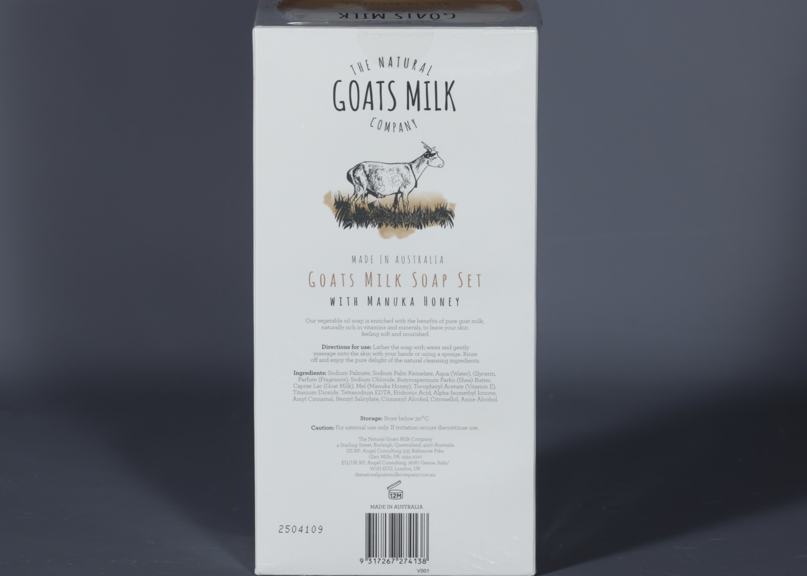 THE NATURAL COMPANY GOATS MILK Soap w/HANUKA HONEY 8 BARS 4 lb. Total Australia