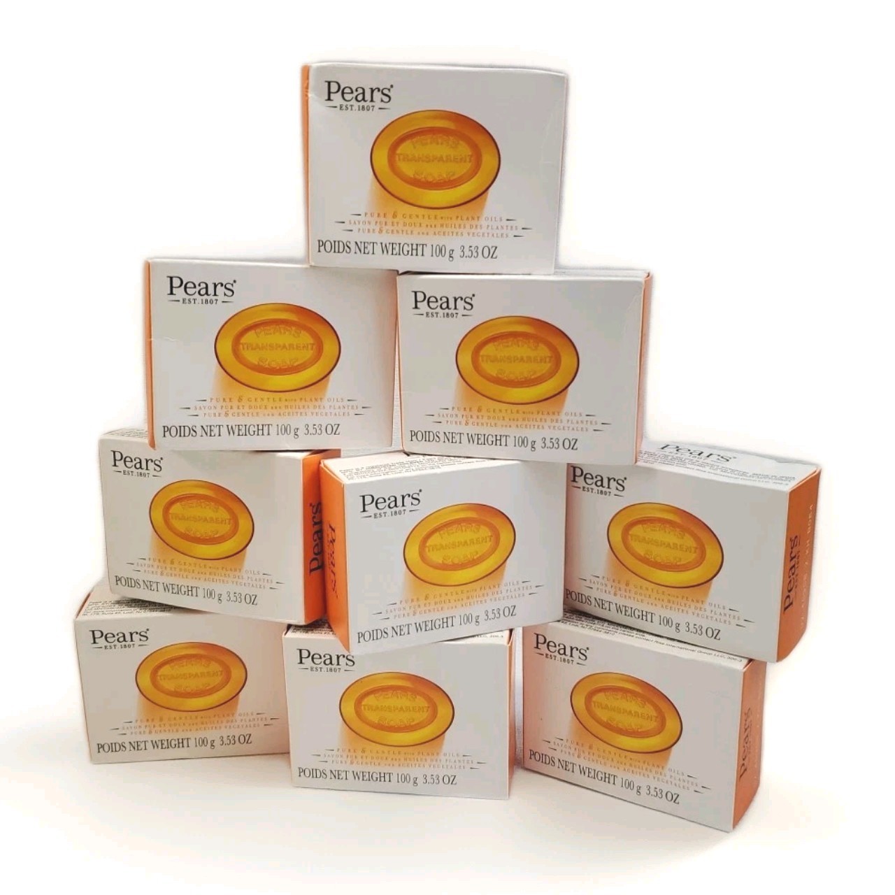 LOT of 9 Orange Pears Pure Gentle Transparent Glycerin Bar Soaps 3.53 Oz Resale