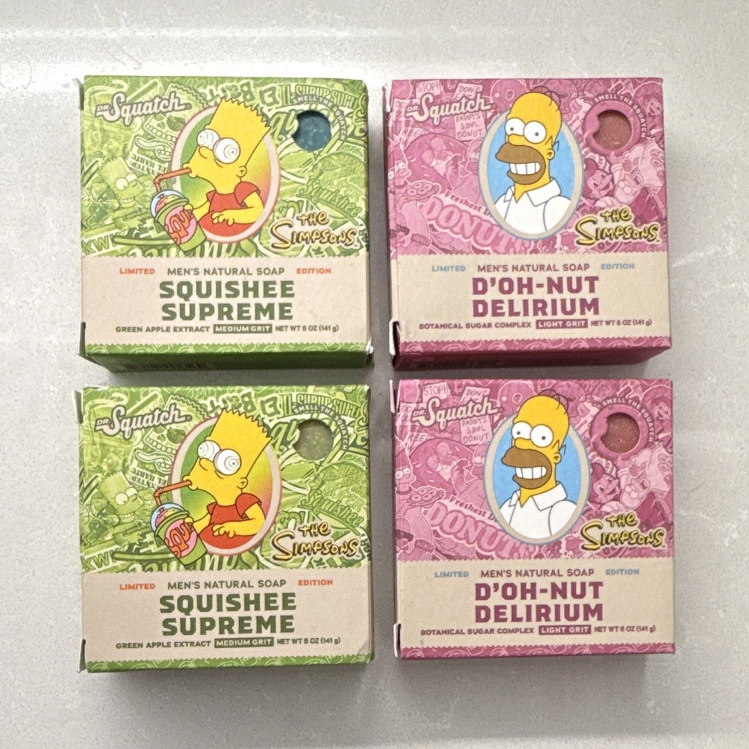 Limited Edition Dr Squatch Simpson soap. 2 D’oh-nut delirium 2 Squishee supreme