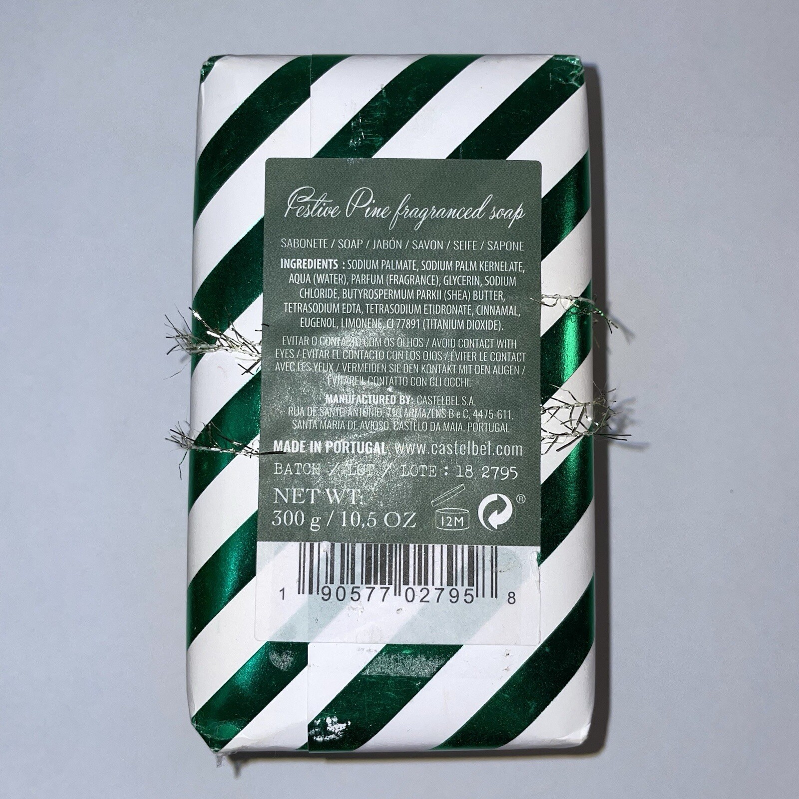 Castebel Porto “Festive Pine” Fragranced Large Bar Soap 10.5oz Christmas