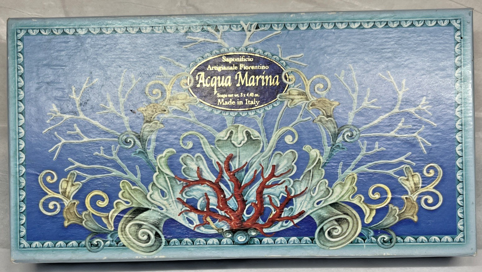 Saponificio Artigianale Fiorentino Acqua Marina Bar Soap From Italy 3 x 4.40oz