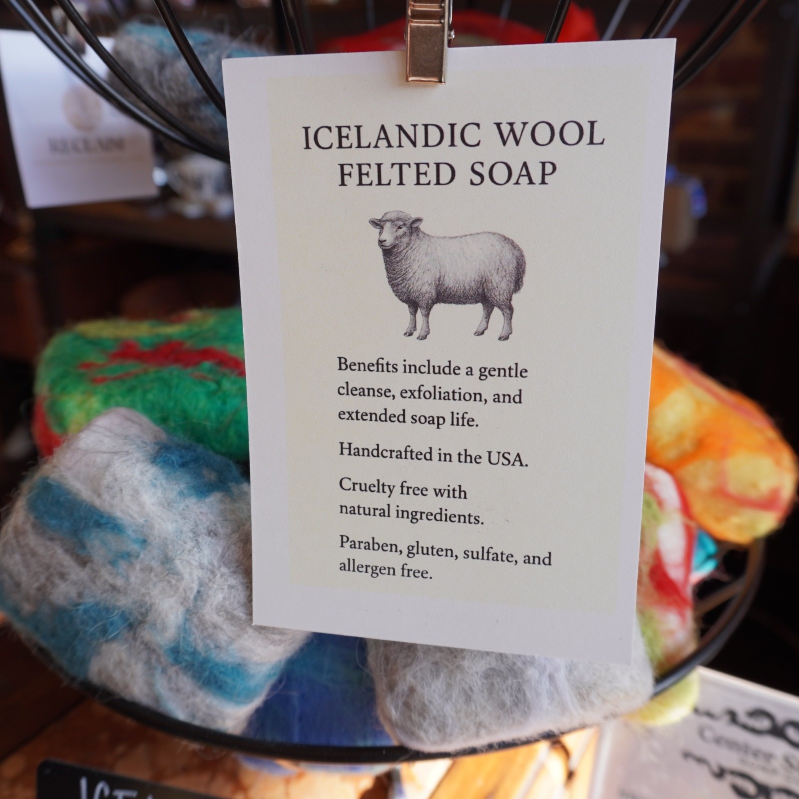 Artisan Felted Amish Farm Soap Wool from Iceland Natural Handmade Small Batch