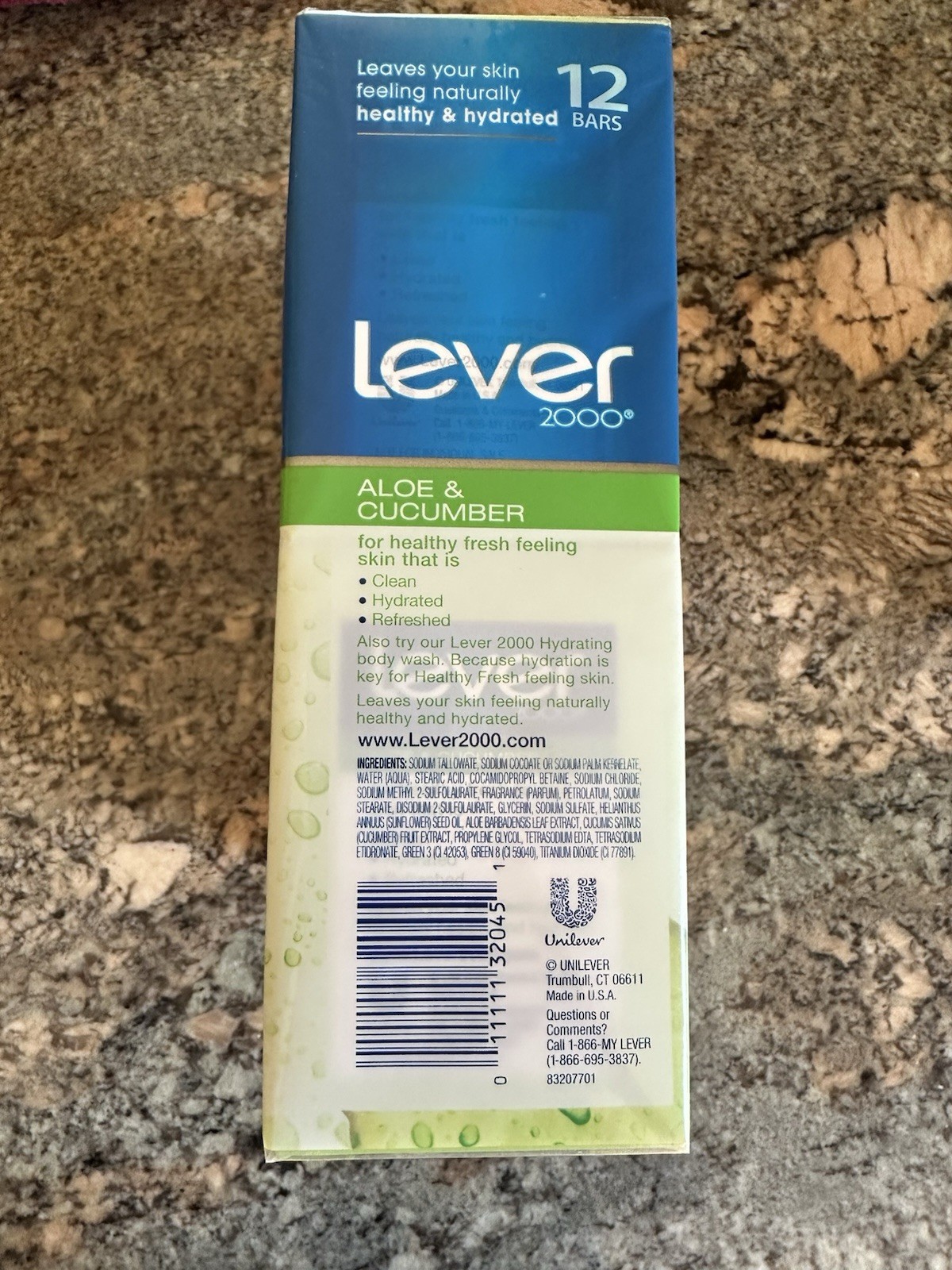 Lever 2000 Aloe & Cucumber 12 Bar Pack 4OZ Each Bar/ 48OZ Total BRAND NEW