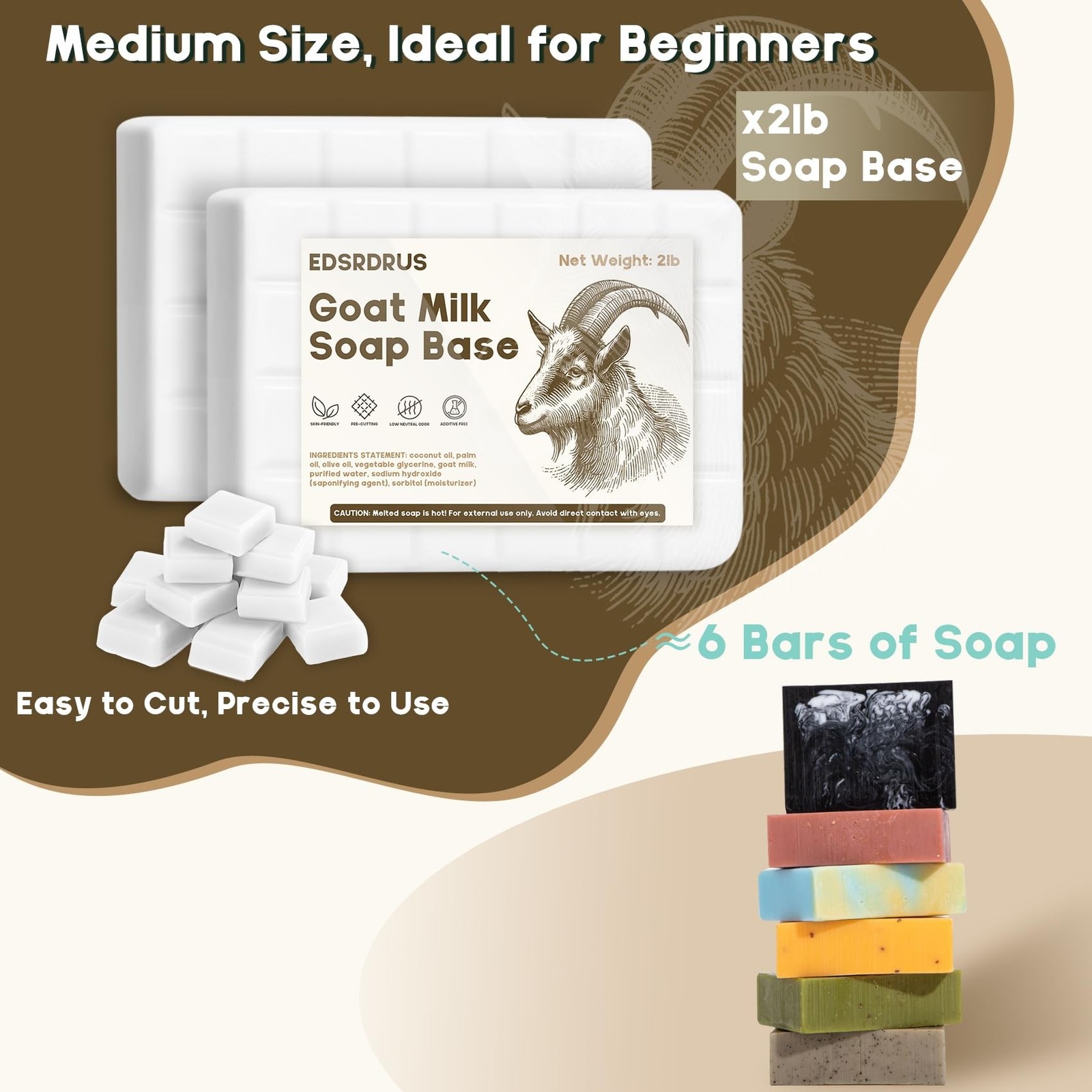 2lb Glycerin Soap Base – Scented Melt and Pour Soap Base for DIY Crafting, Ea…
