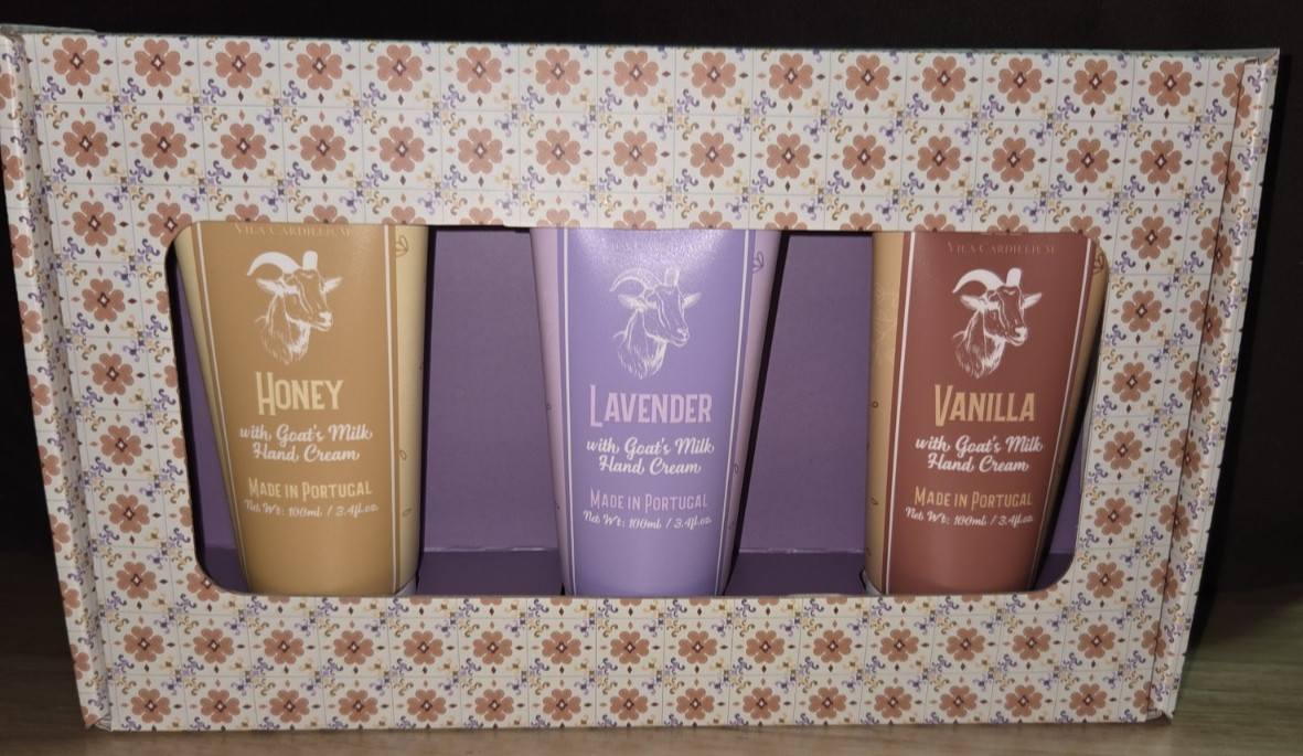 VILA CARDILLIUM Goats Milk Hand Lotion – Honey/Lavender/Vanilla Set 3.4 floz NEW