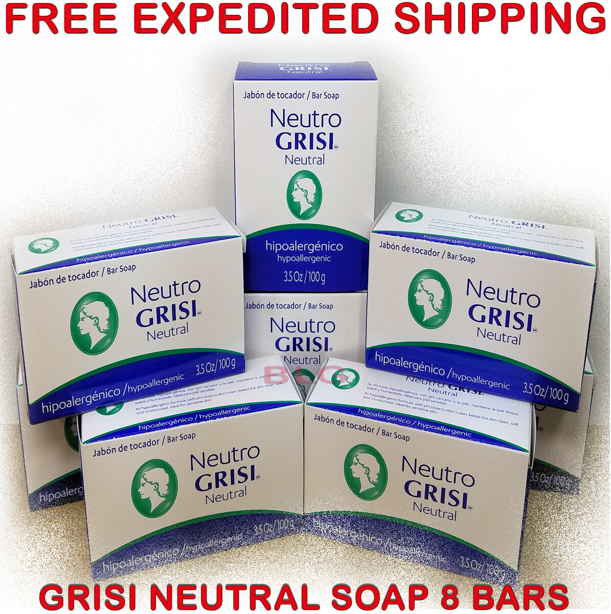 GRISI NEUTRAL NEUTRO SOAP Balancing 3.5 oz Scent Bar Hand Face Jabon 8 Pack