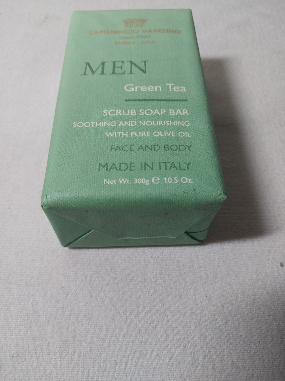 1PCS SAPONIFICIO VARESINO Face & Body Scrub Scented Soap Bar GREEN TEA 10.5 Oz