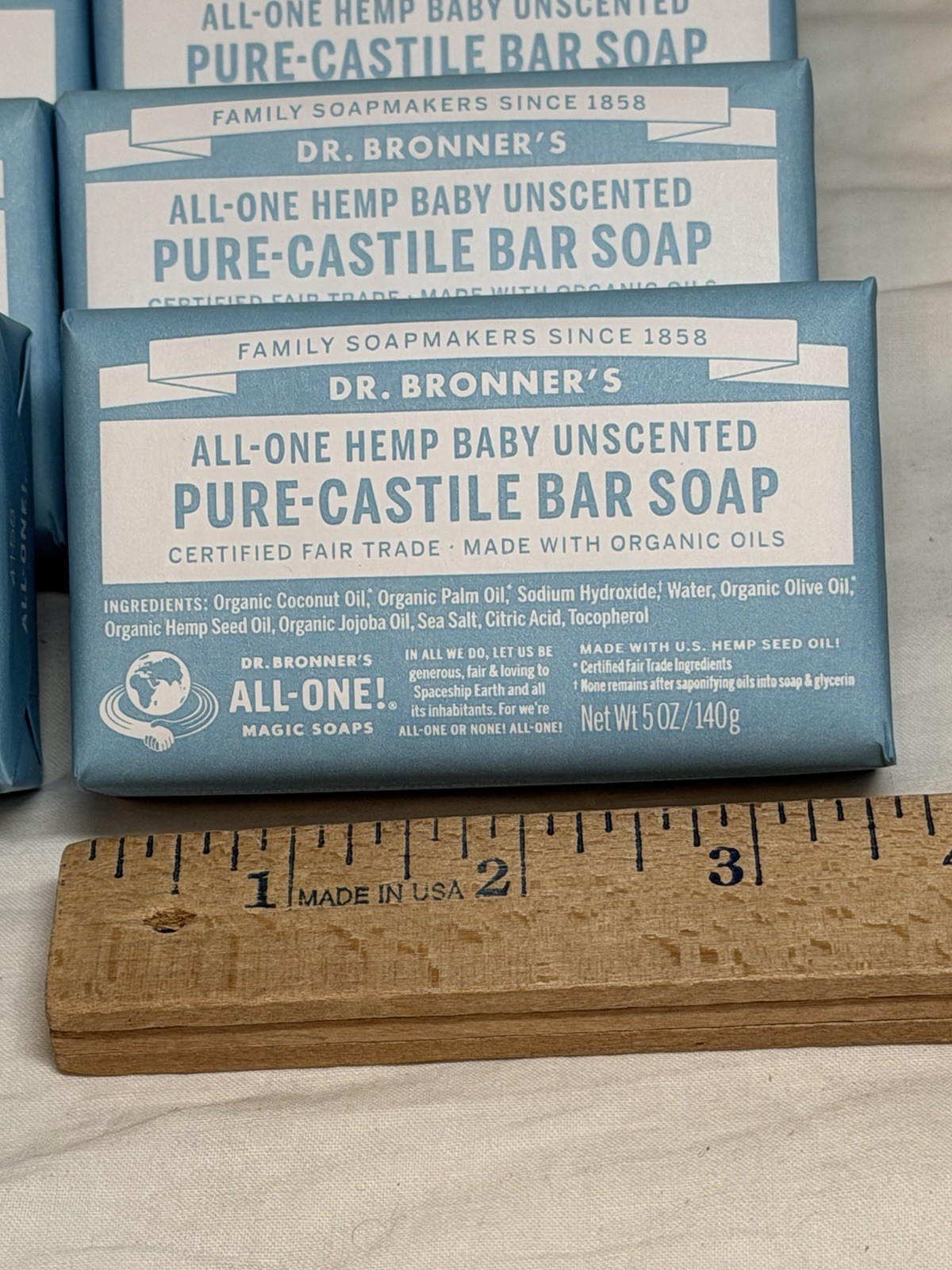 Dr. Bronner’s All-One Pure-Castile BABY UNSCENTED Soap 8 EIGHT 5 oz Bars