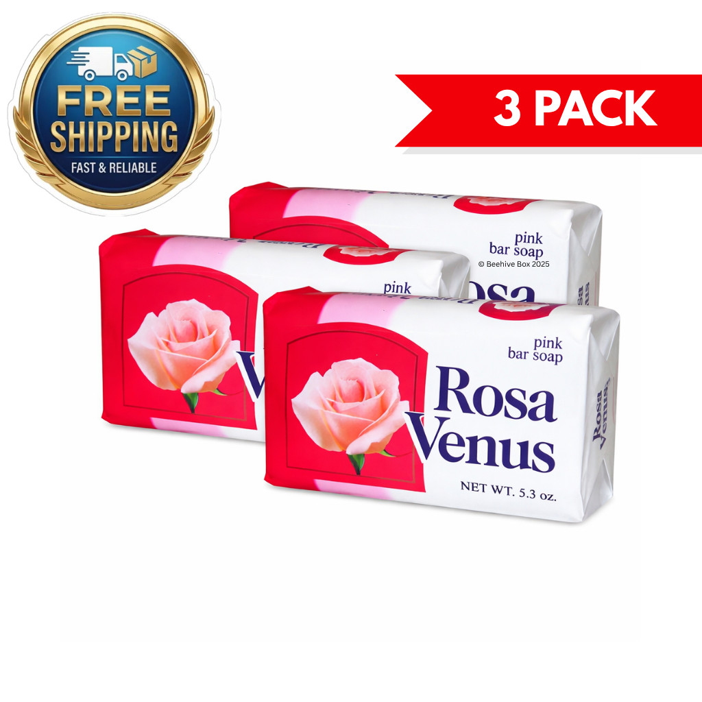 Rosa Venus Pink Bar Soap 3.5 oz Floral Scent Bath Soap – 3 Pack