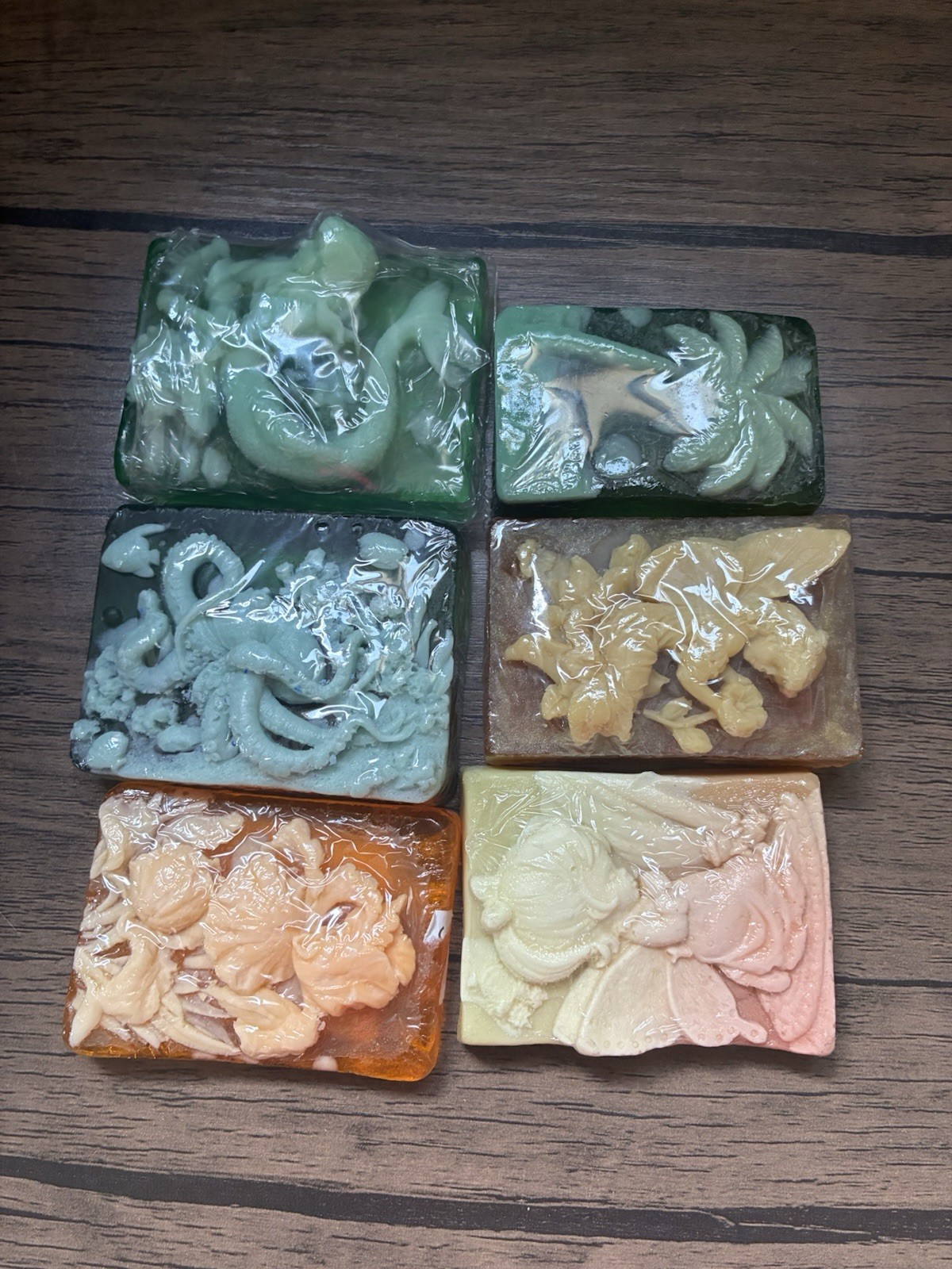 Handmade Soap Lot 7 Bars Detailed Soap Various Scents NEW