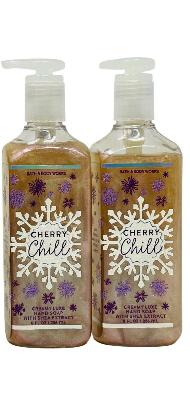 2 BATH & BODY WORKS CHERRY CHILL CREAMY LUXE HAND SOAP 8 FL OZ/ 236 mL NEW