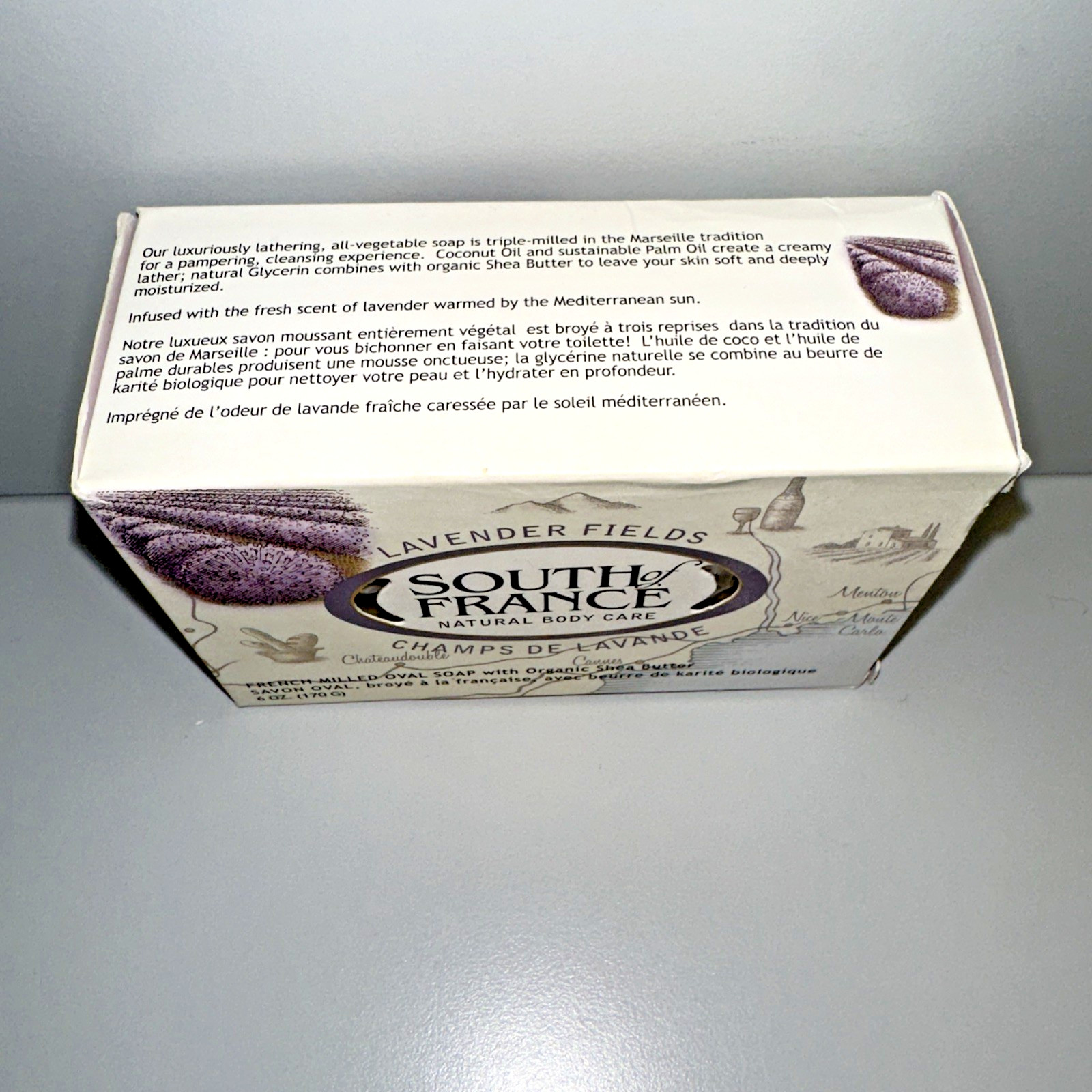 SOUTH OF FRANCE Lavender Fields French Milled Oval Bar Soap 6 oz