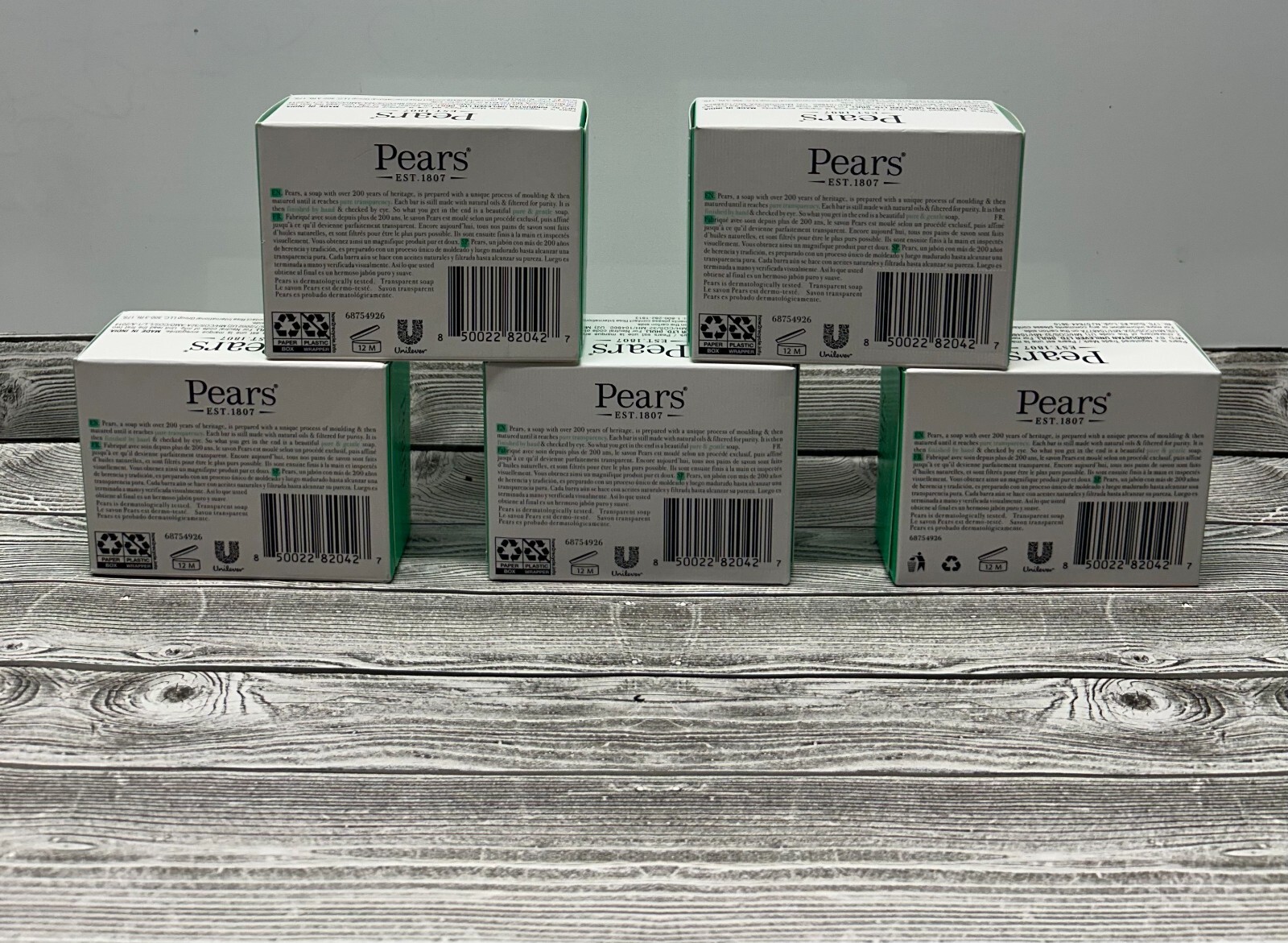 Pears Pure & Gentle Bar Soap With Lemon Flower -Natural Oils Pack of 5-100g Each