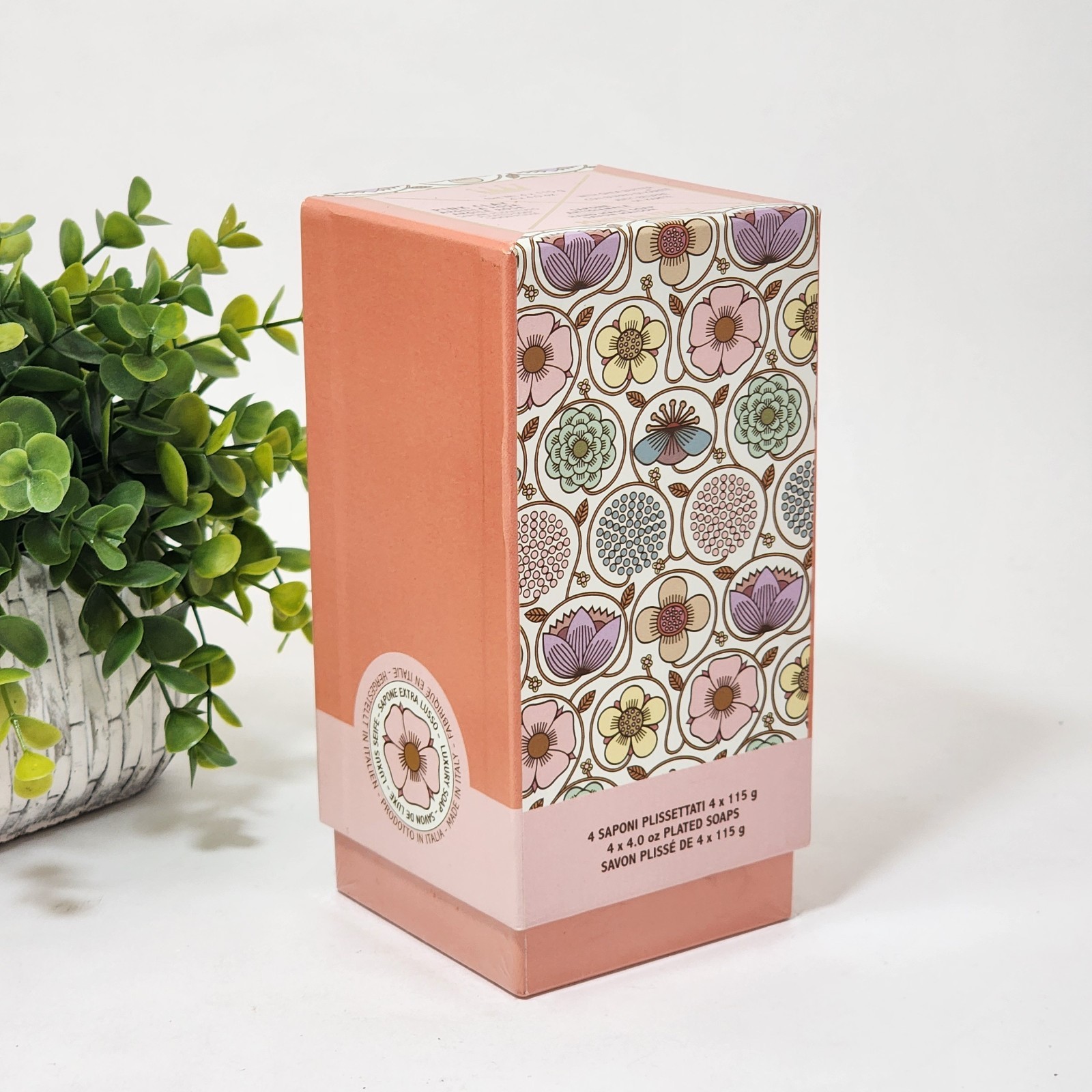 Pink Clay with Shea Butter Soap Bar 4 x 4 oz Each Sealed Saponerie Mario Fissi