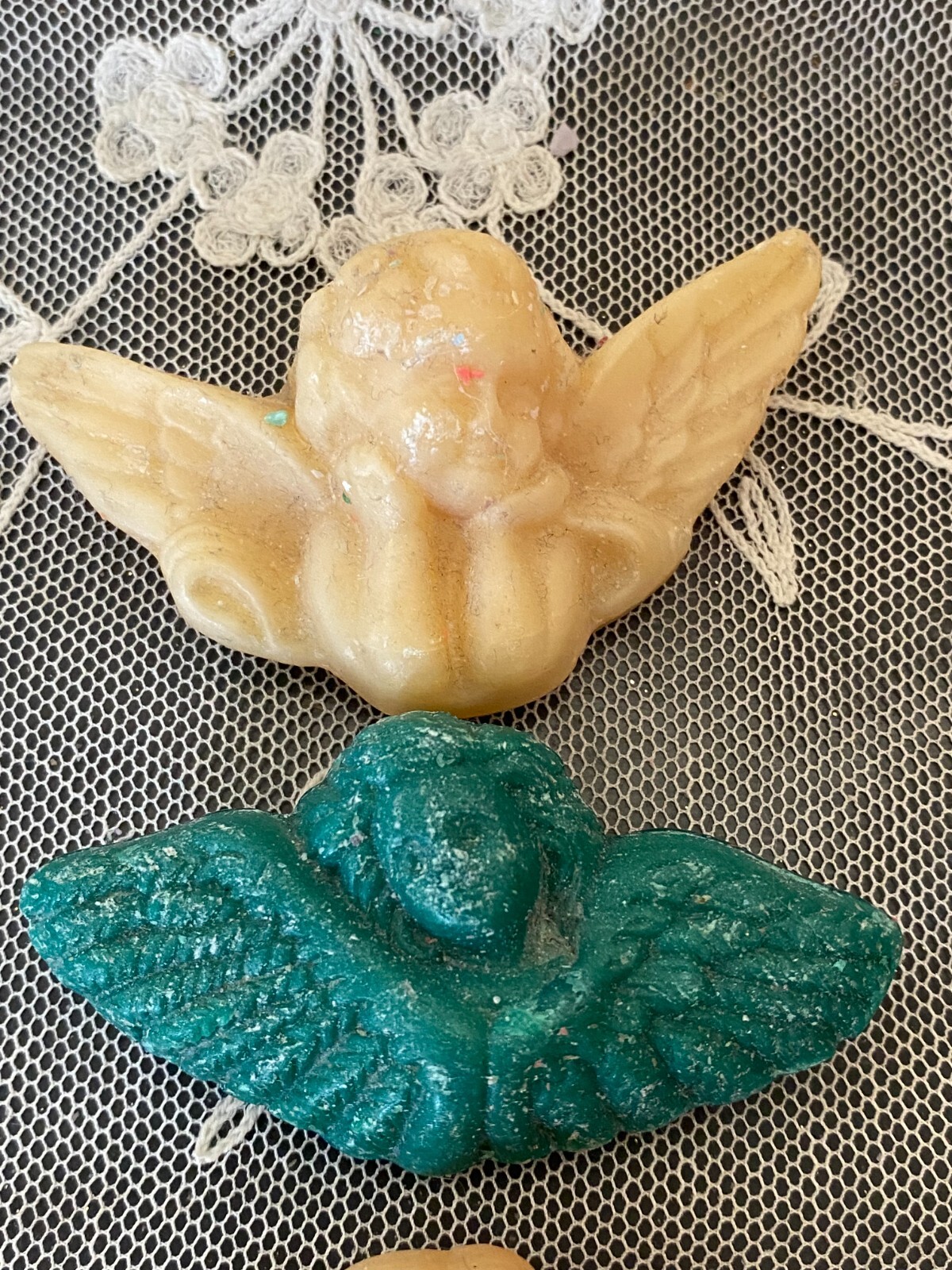 Vintage Lot of 4 Scented Angel & Heart Soaps Decor Display