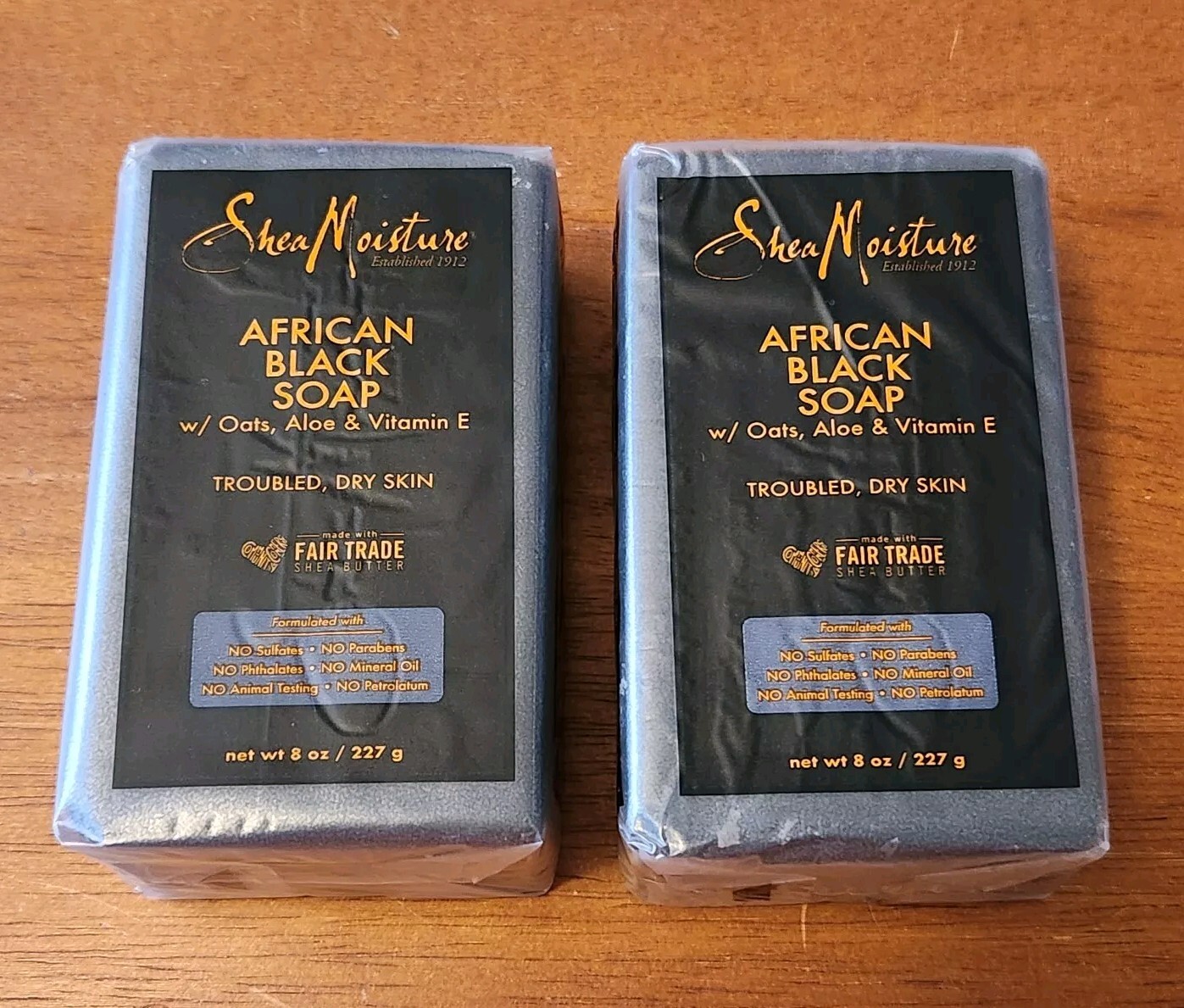 Set of 2 Shea Moisture African Black Soap w/ Oats, Aloe & Vitamin E 8oz – NEW