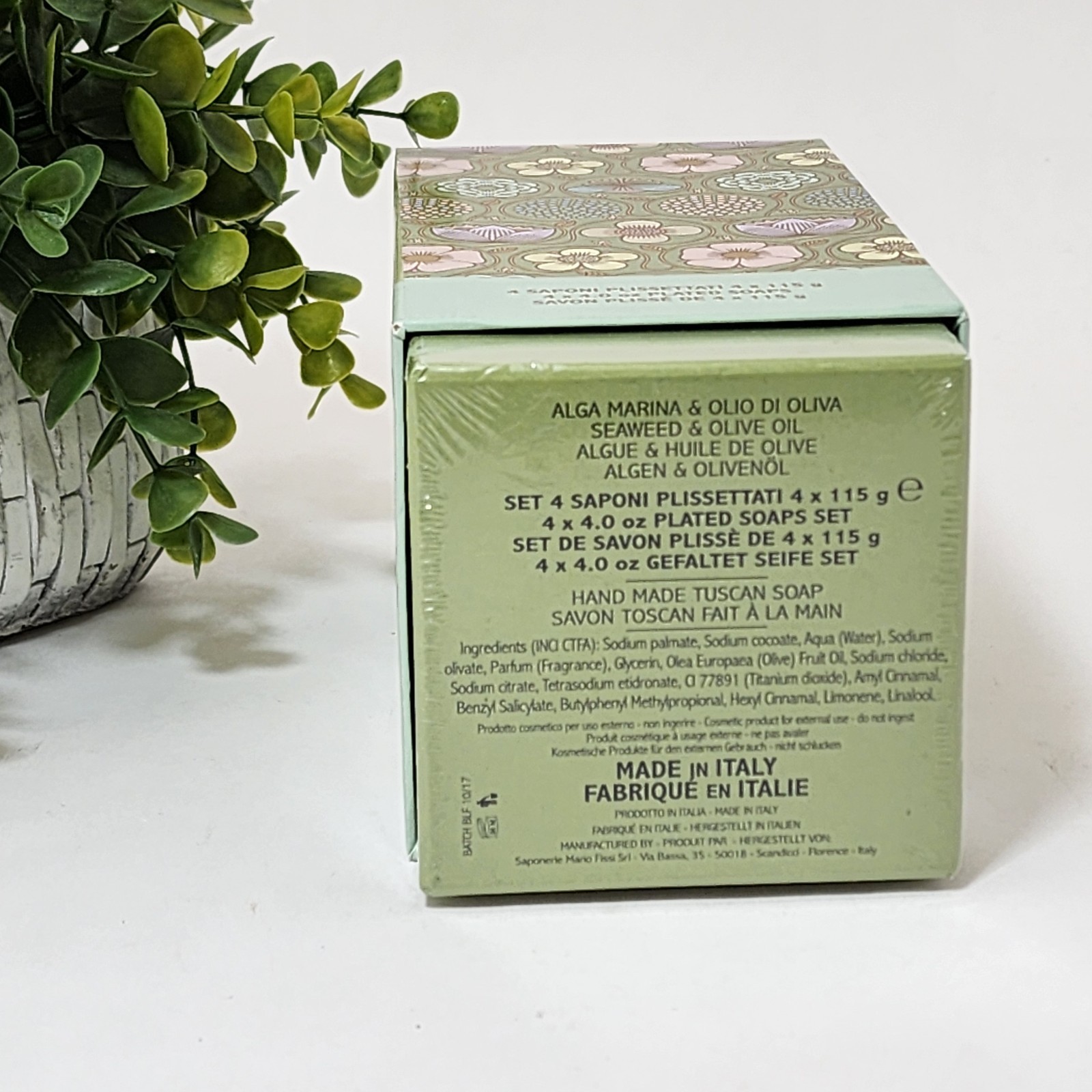 Saponerie Mario Fissi Seaweed with Olive Oil Soap Bar 4 x 4 oz Each Sealed