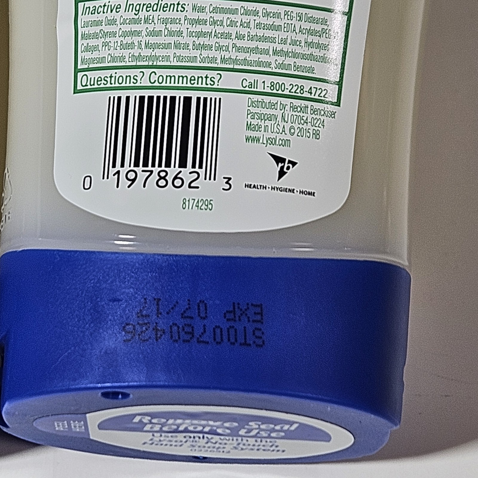 2 Lysol No-Touch Hand Soap System Refills Aloe Vera & Vitamin E New Old Stock