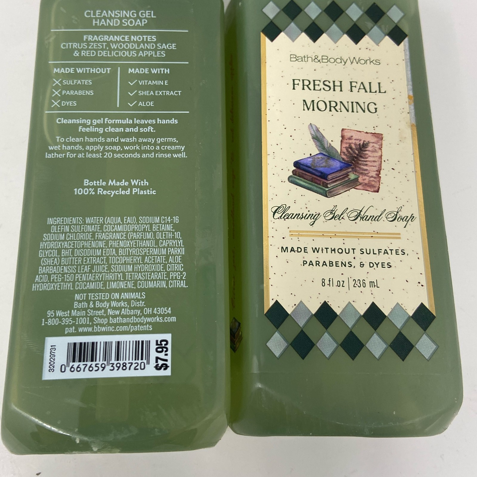 Bath & Body Works Fresh Fall Morning Gel Hand Soap Green 8oz 2-Pack