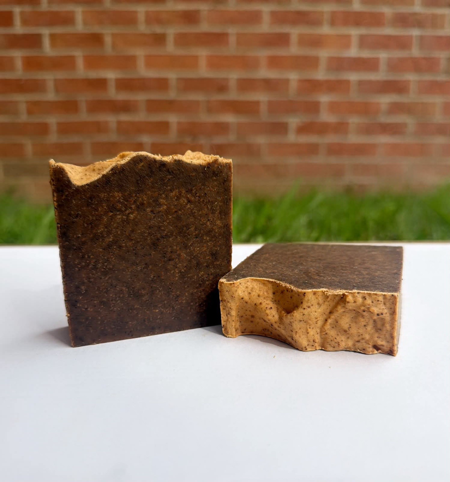 1 Bar Unscented Turmeric & Coffee Scrub Beef Tallow & Goat Milk Soap