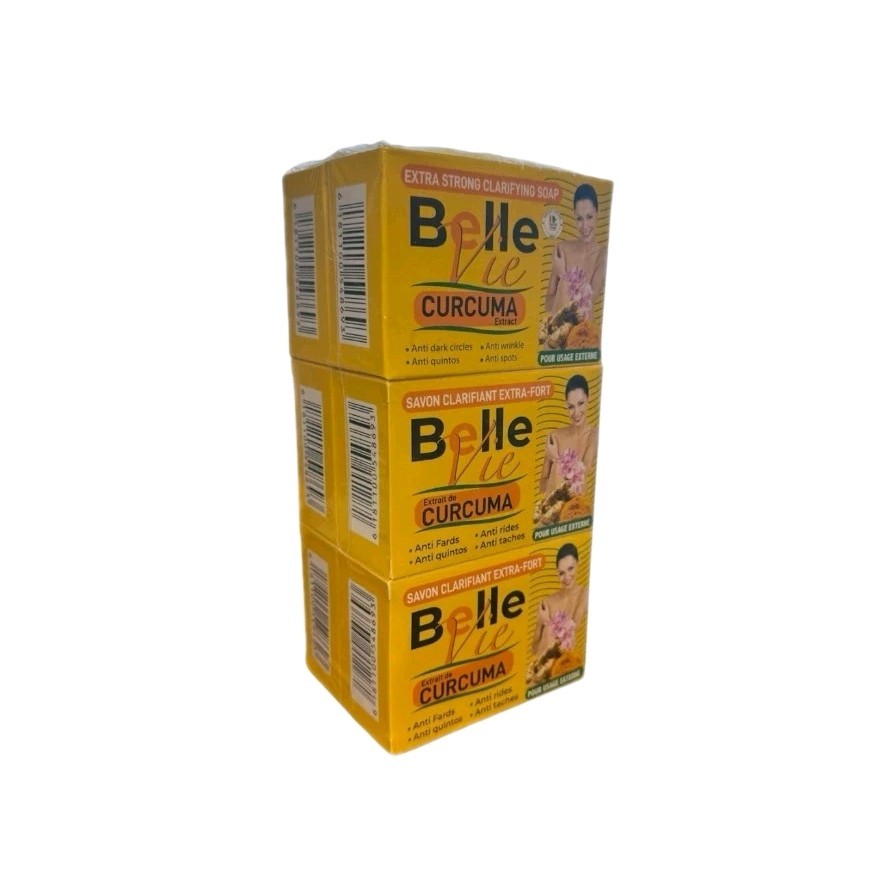 Belle Vie Curcuma Clarifying Soap Bar, Yellow, 6 Pack