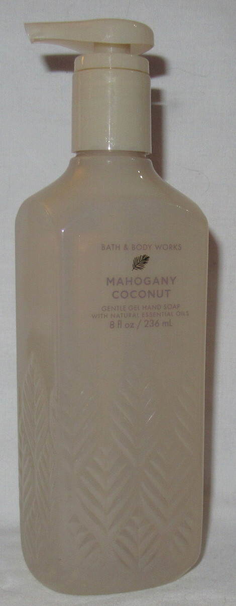 Bath & Body Works Gentle Gel Hand Soap Lot Set 2 MAHOGANY COCONUT w/ essen. oils